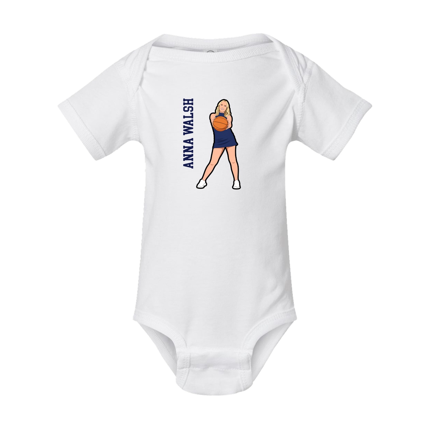 Baby Onesie — Name Vertical in White