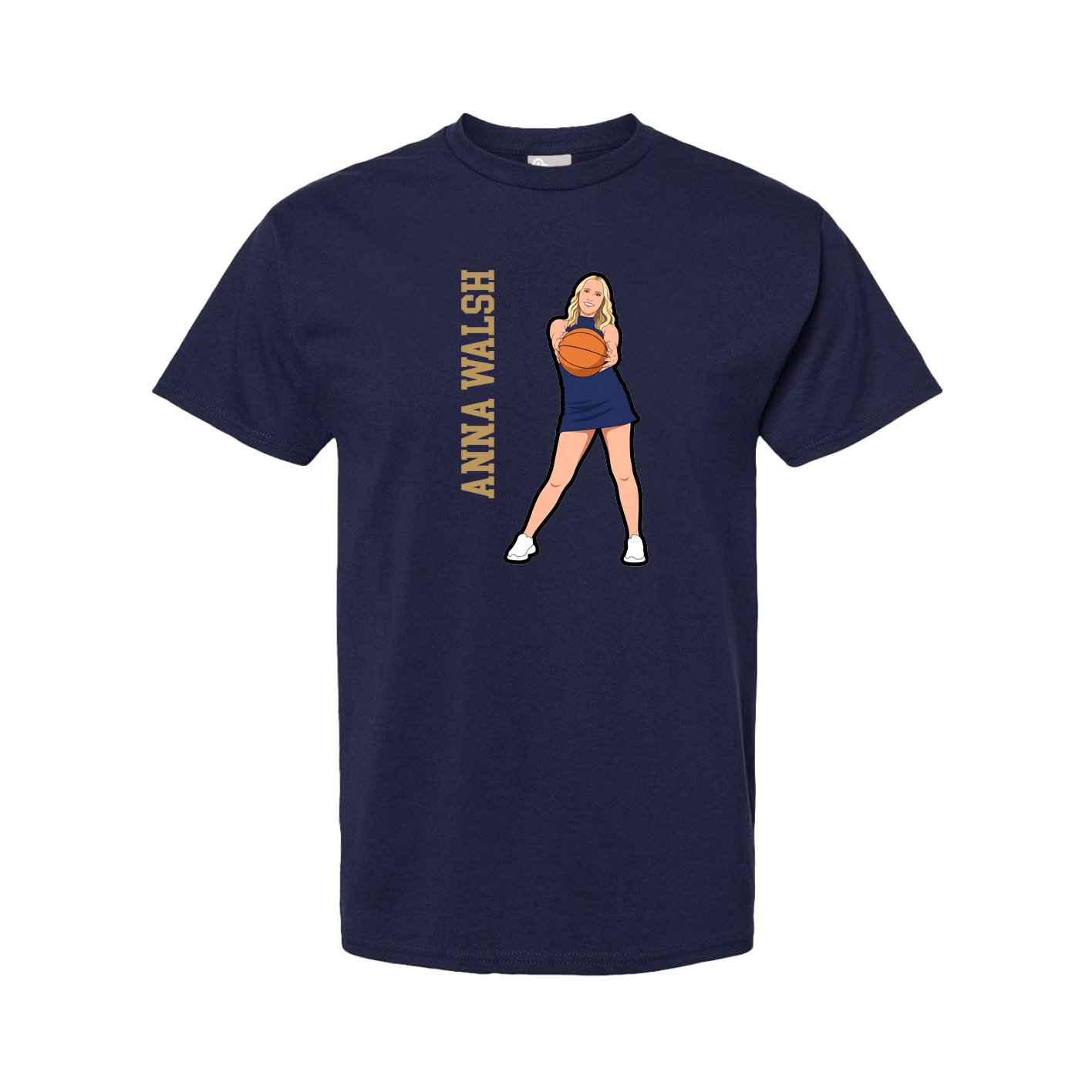 Youth Tee — Name Vertical in Navy