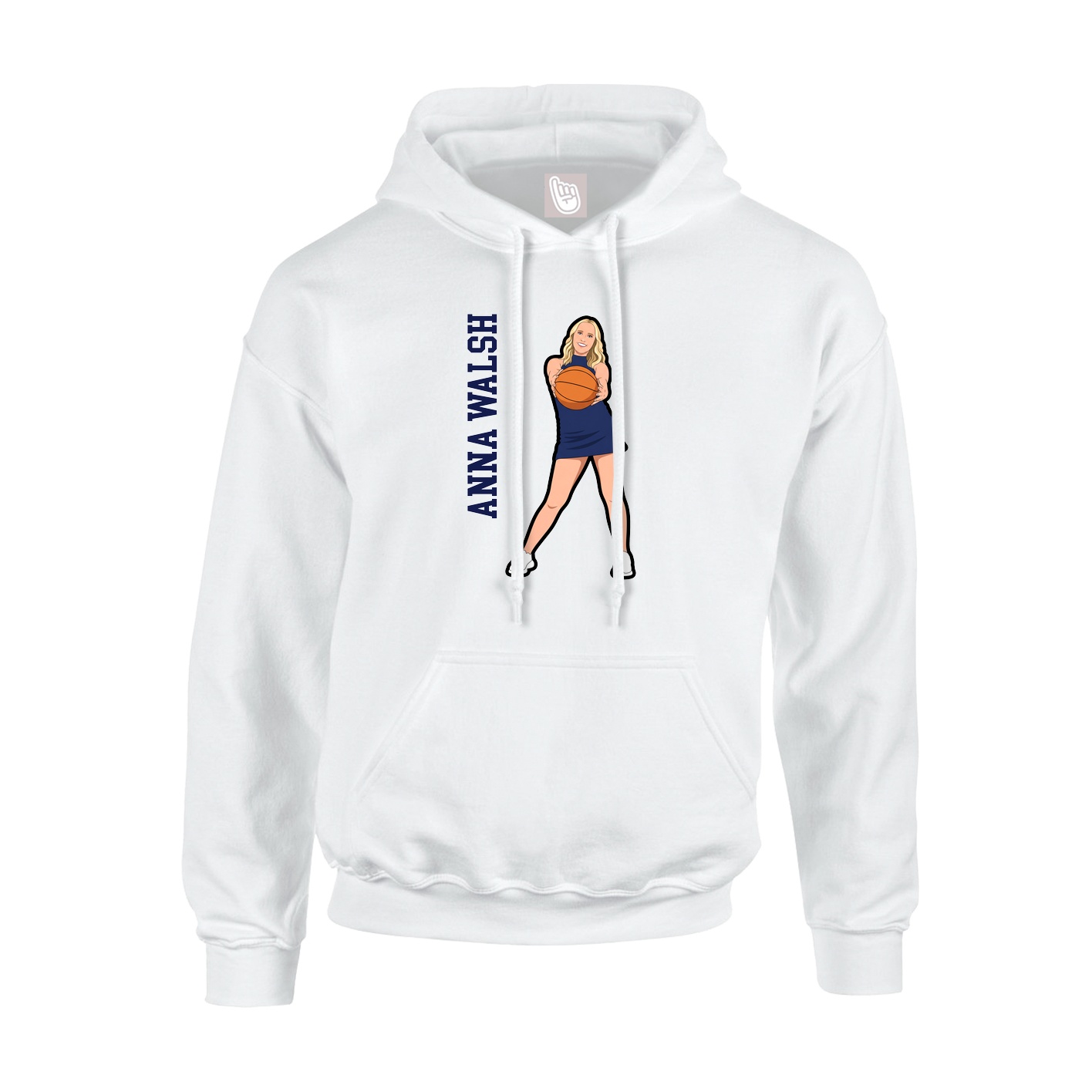 Hoodie — Name Vertical in White