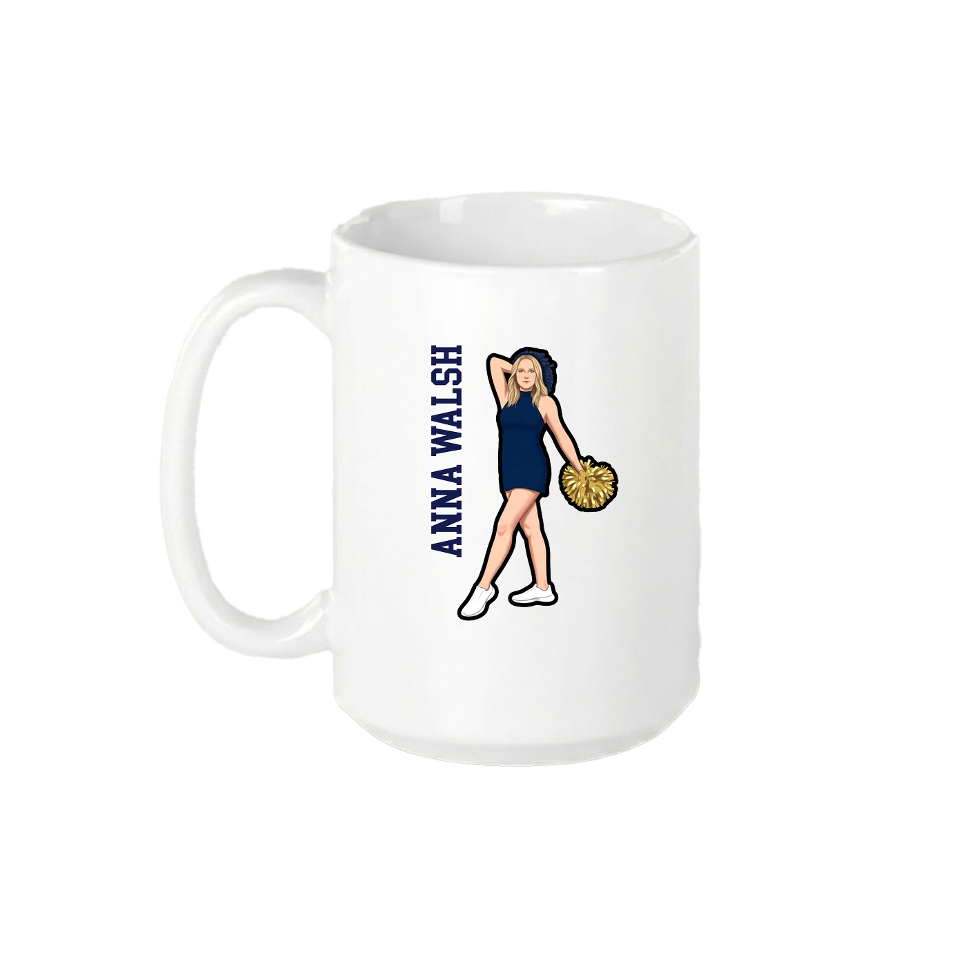 15oz Coffee Mug — Name Vertical in White