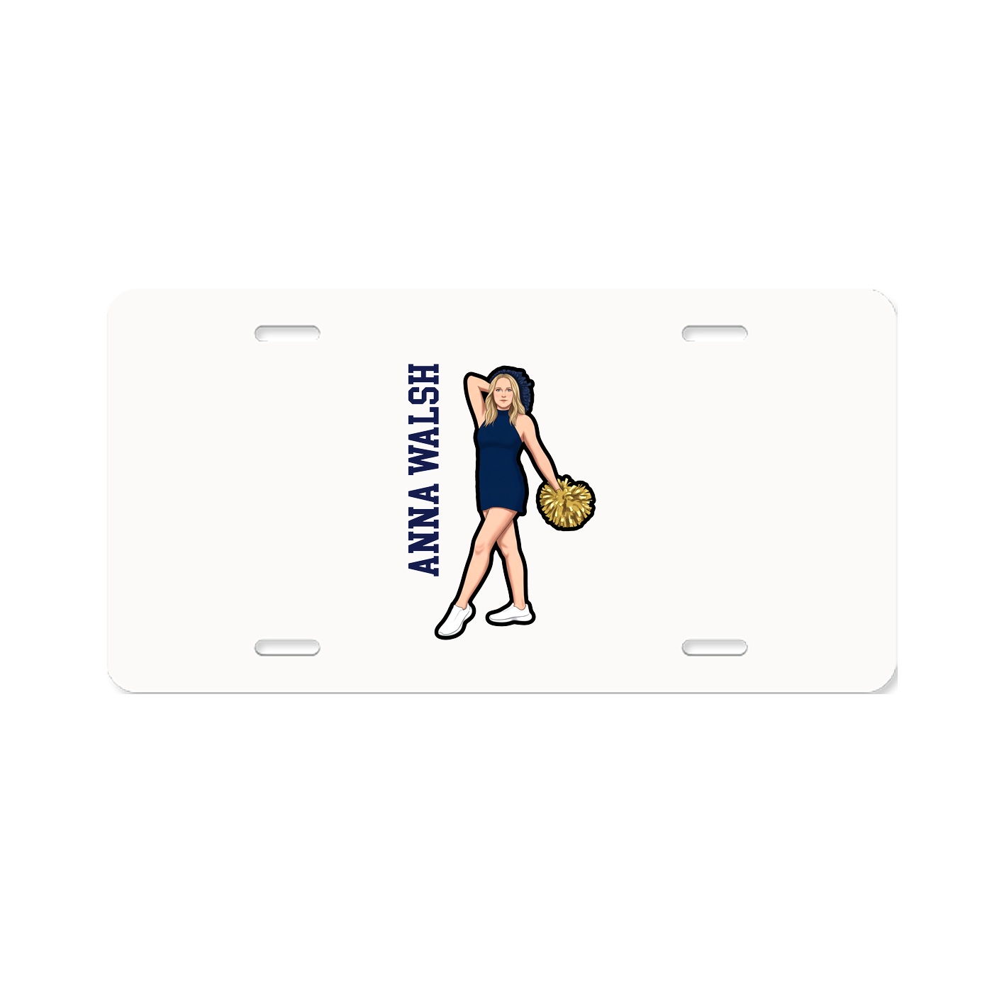 License Plate — Name Vertical in Classic