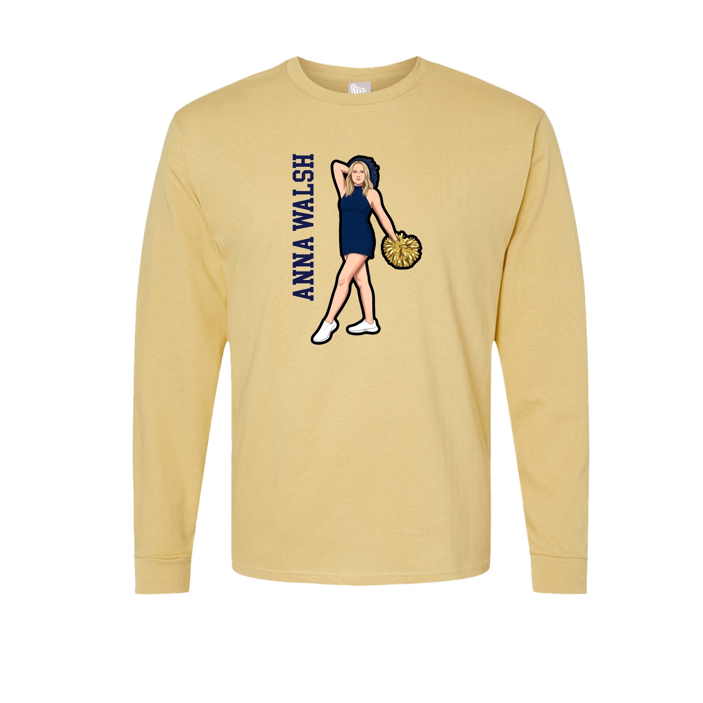 Long Sleeve Tee — Name Vertical in Vegas Gold