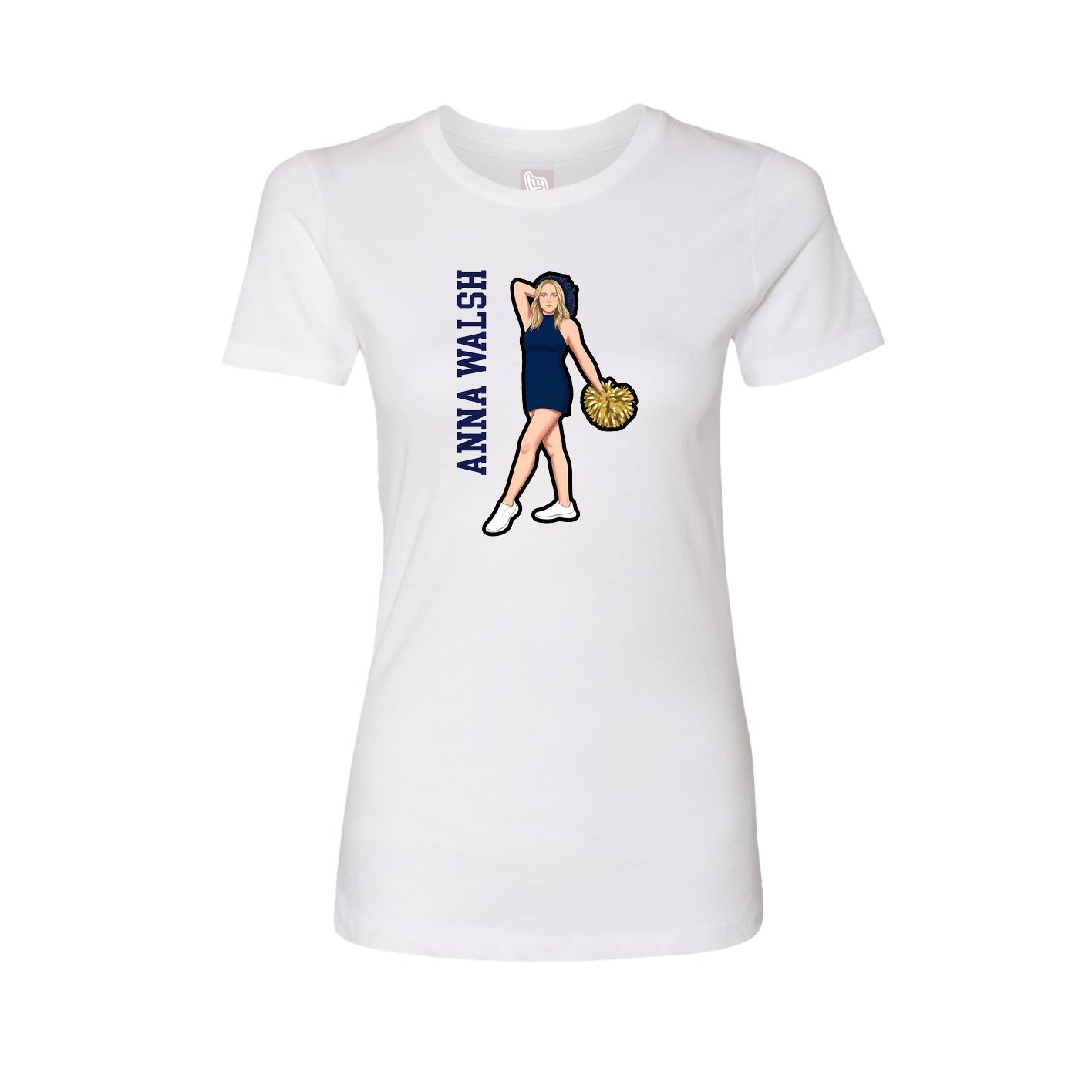 Womens Tee — Name Vertical in White