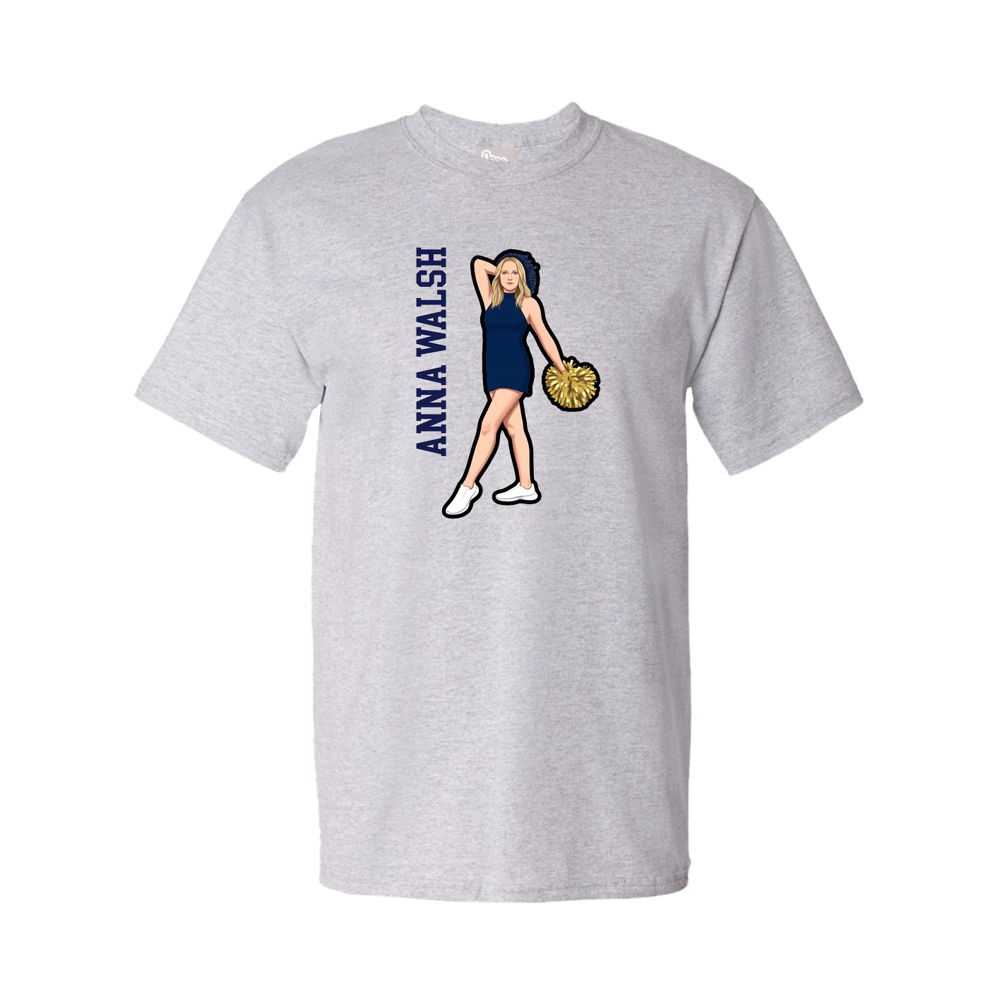 Youth Tee — Name Vertical in Grey