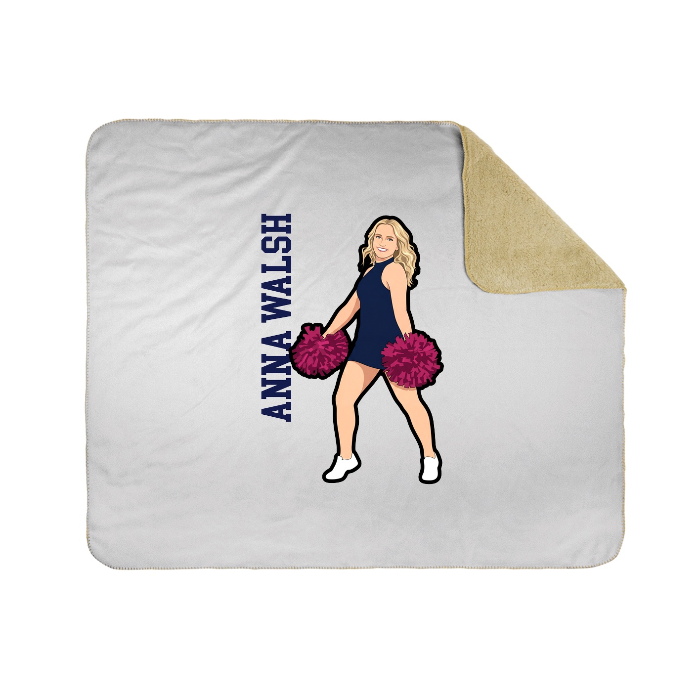 Throw Blanket — Name Vertical in White