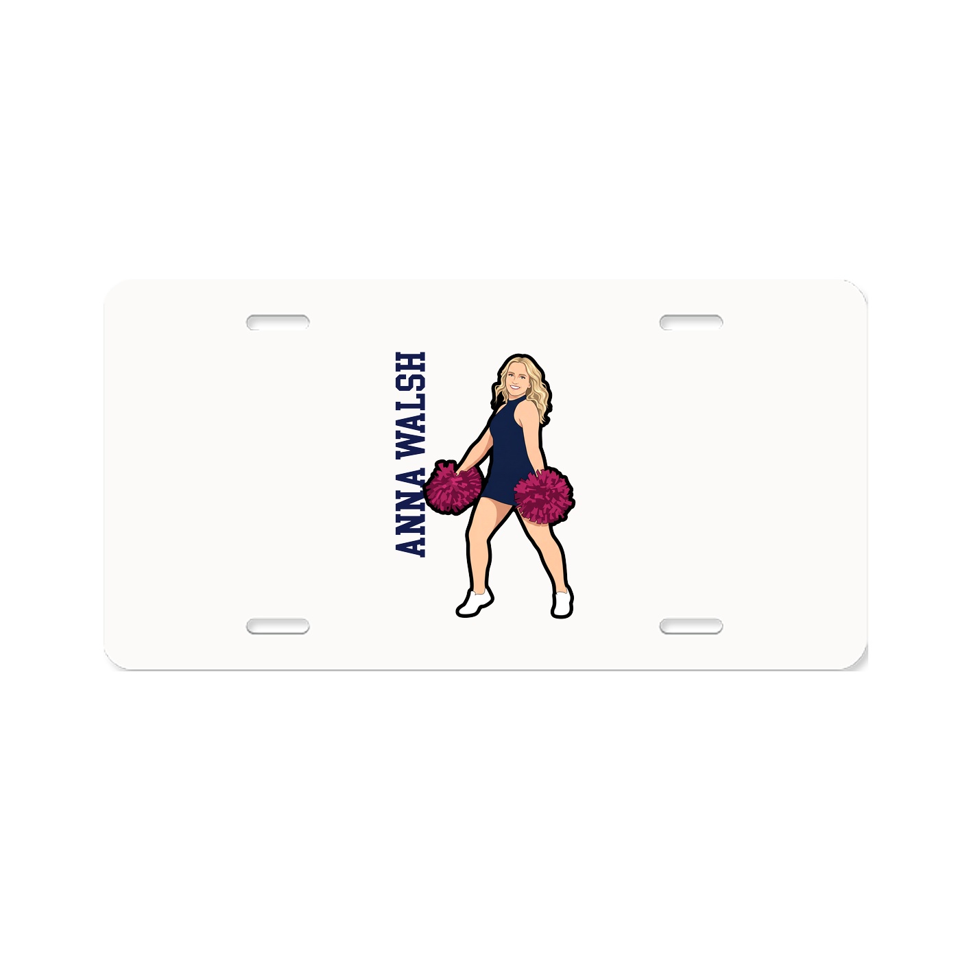 License Plate — Name Vertical in Classic
