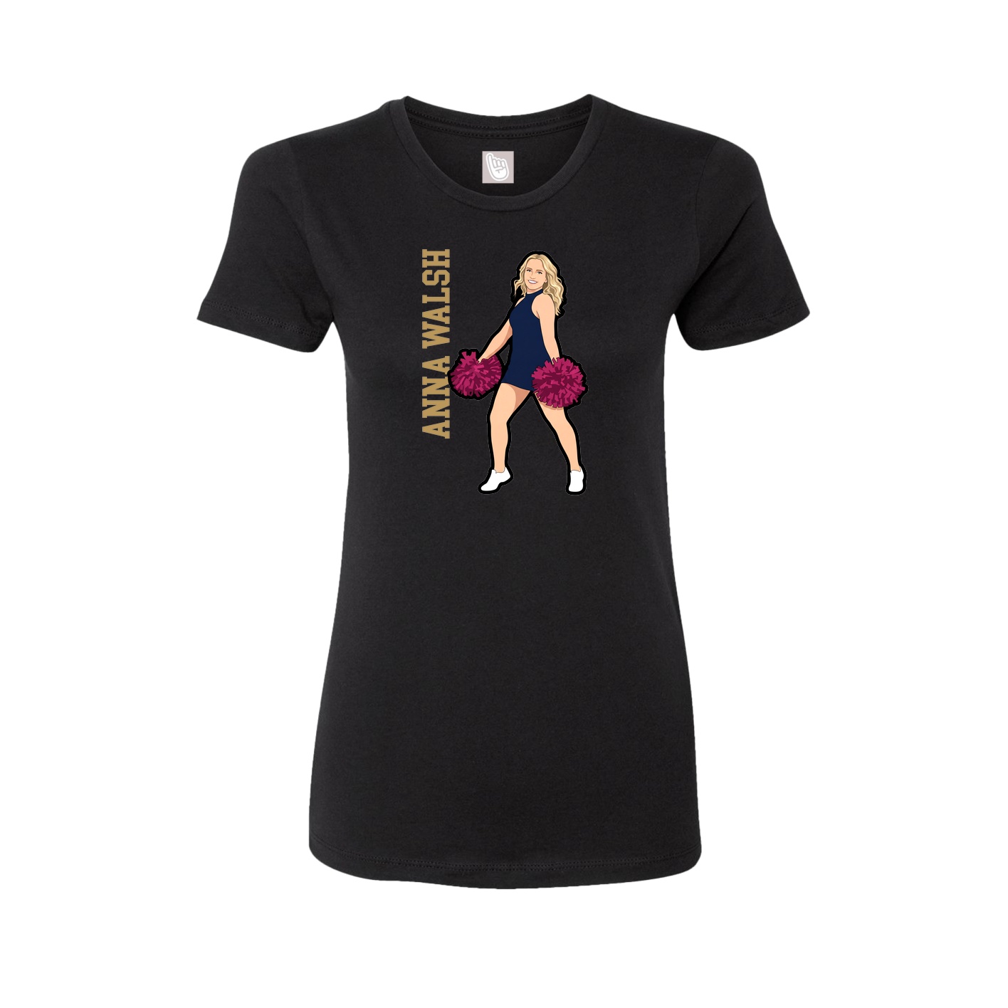 Womens Tee — Name Vertical in Black
