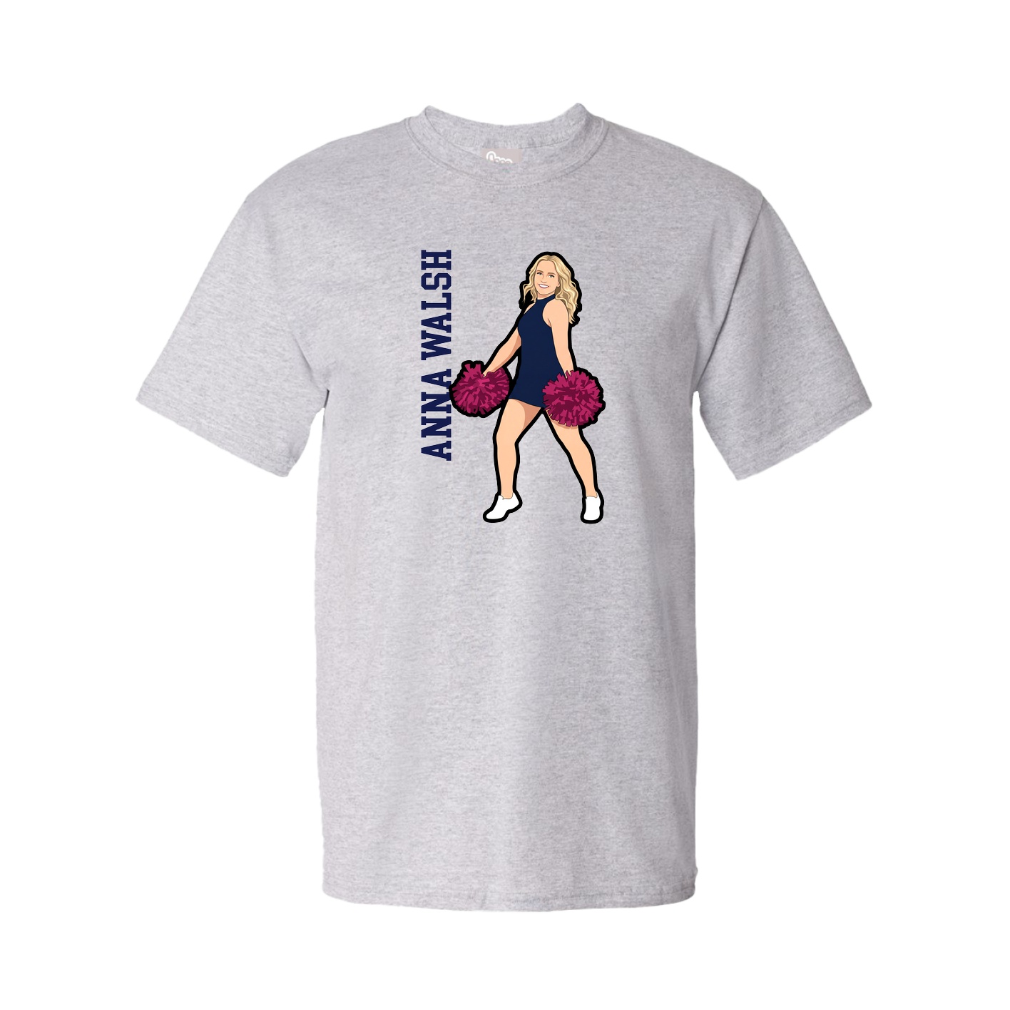 Youth Tee — Name Vertical in Grey