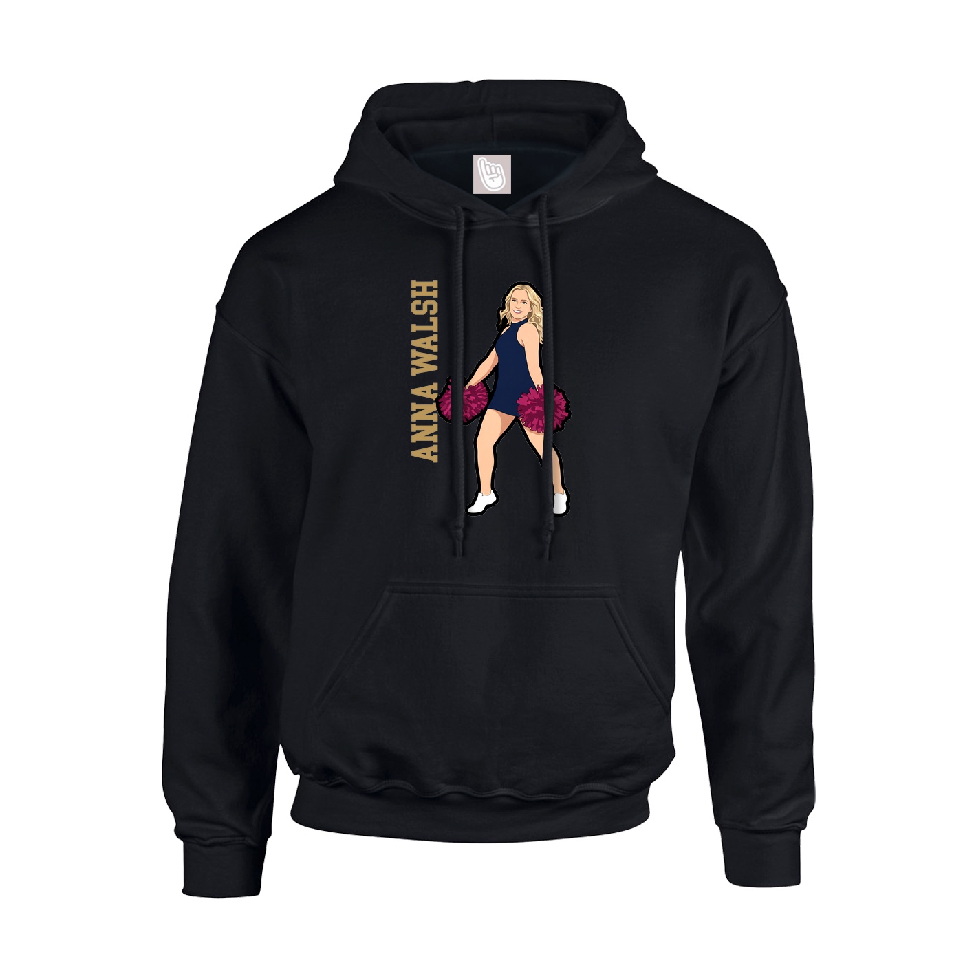 Hoodie — Name Vertical in Black