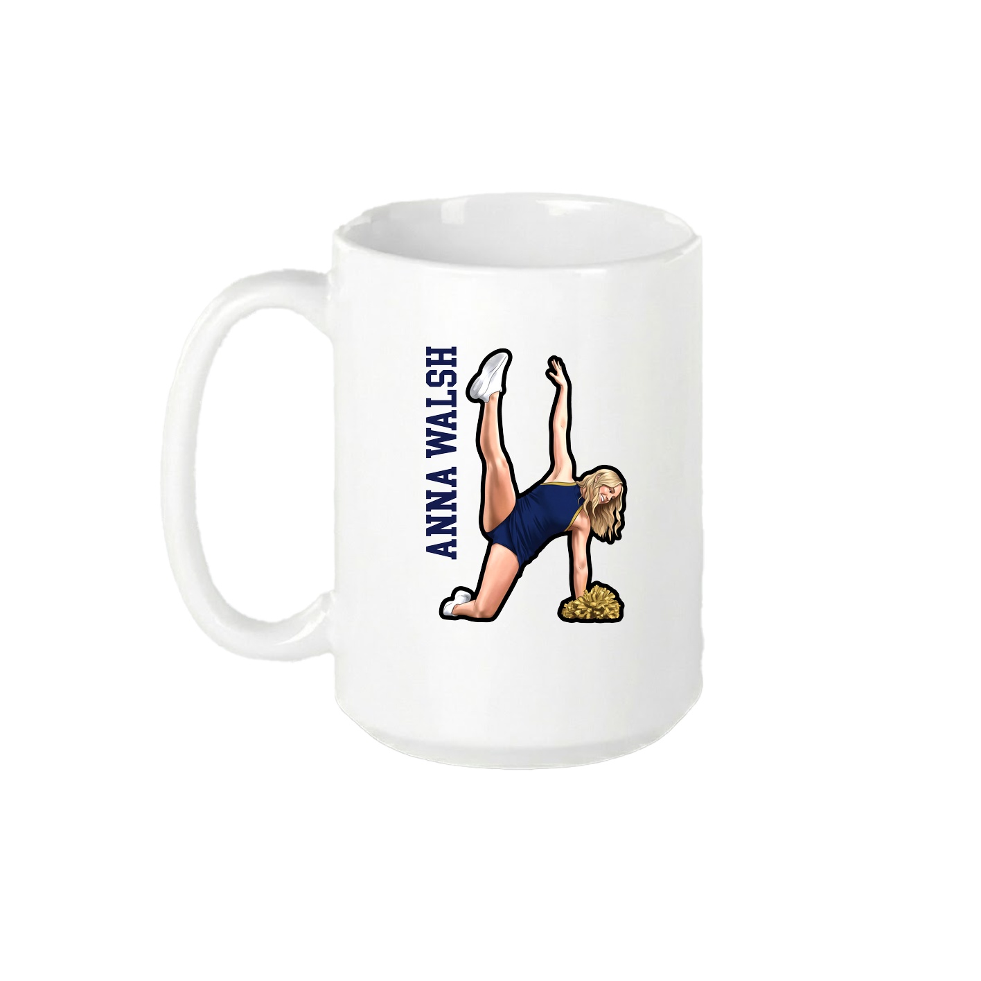 15oz Coffee Mug — Name Vertical in White