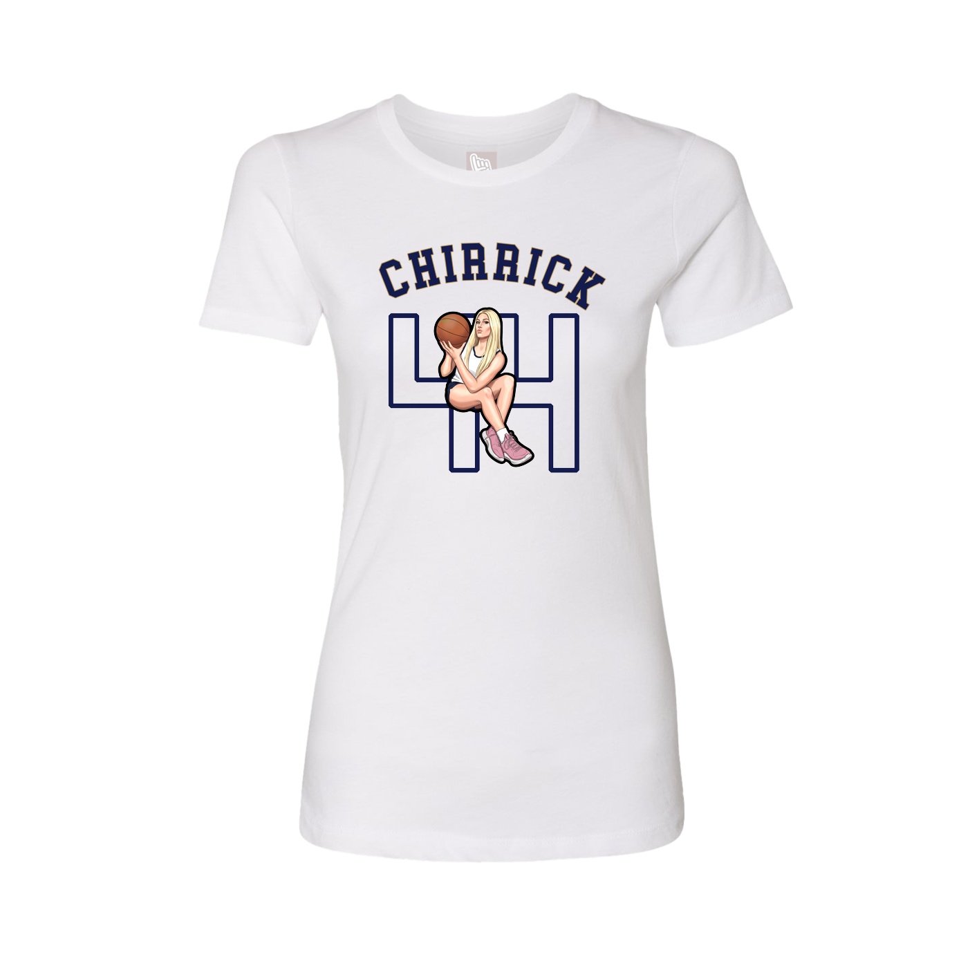 Fitted Women's Tee — Shirsey Arch in White
