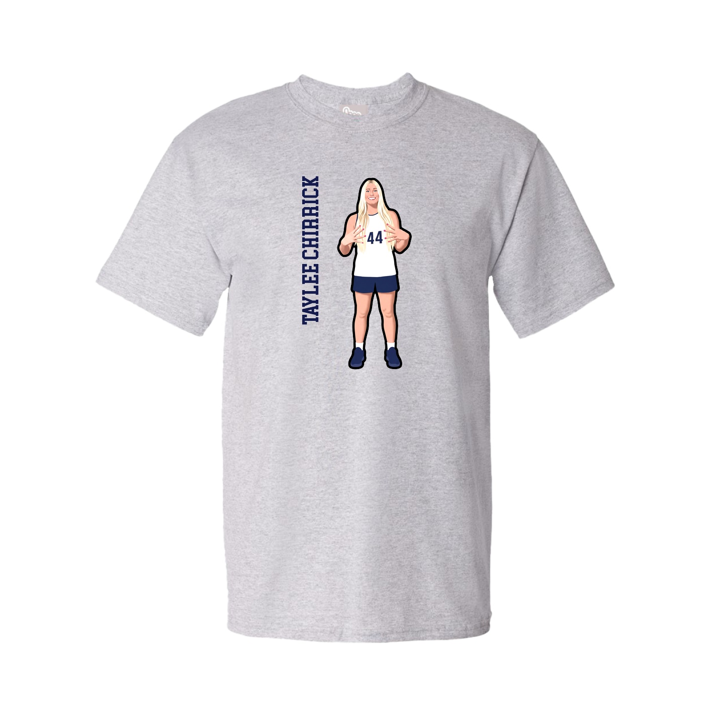 Tee — Name Vertical in Grey