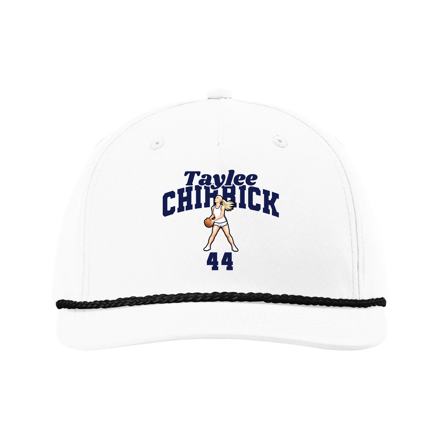 Five-Panel Classic Rope Cap — Signature Arch in White