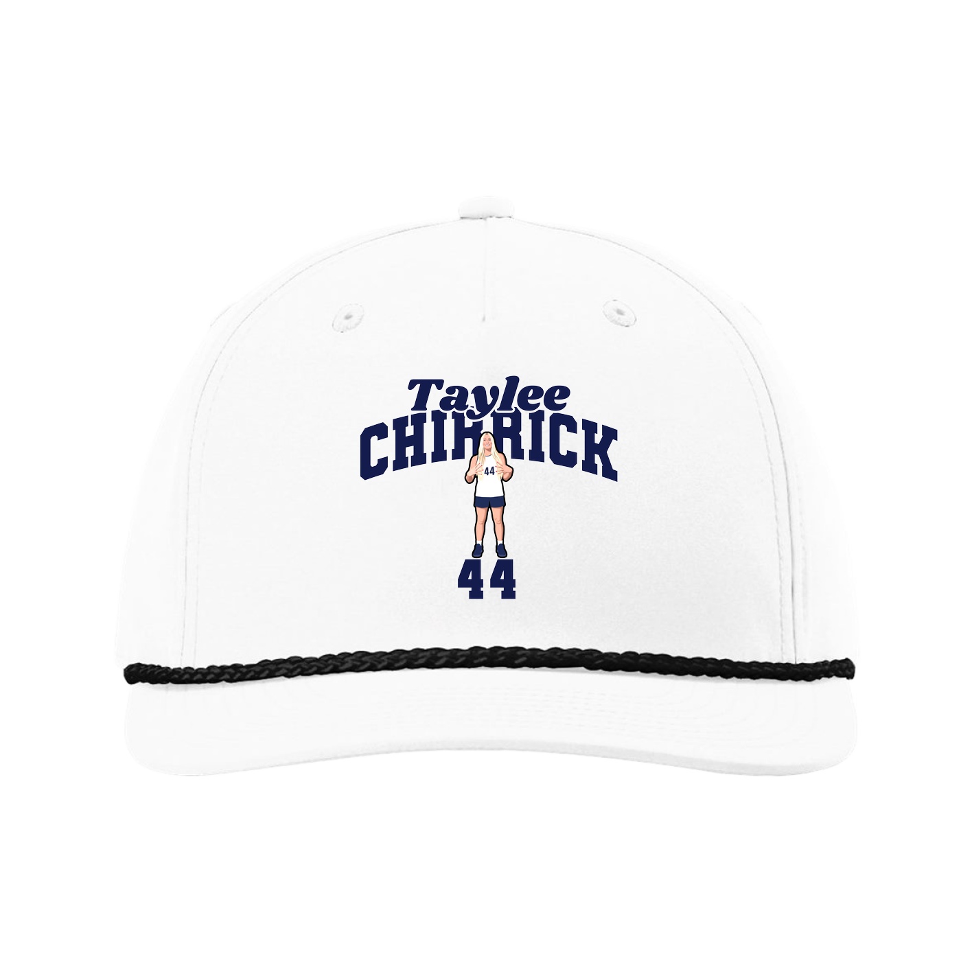 Five-Panel Classic Rope Cap — Signature Arch in White