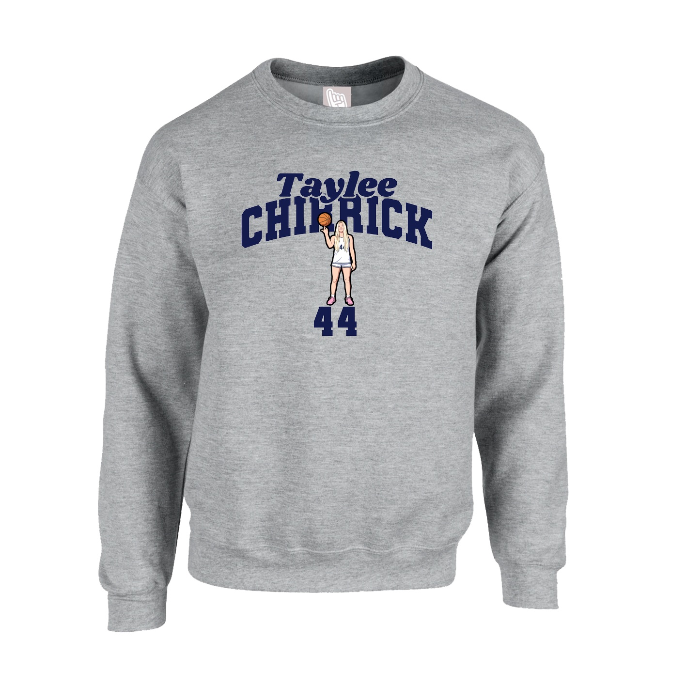 Fleece Crew — Signature Arch in Grey