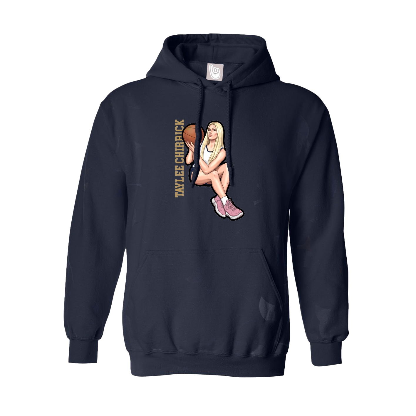 Hoodie — Name Vertical in Navy
