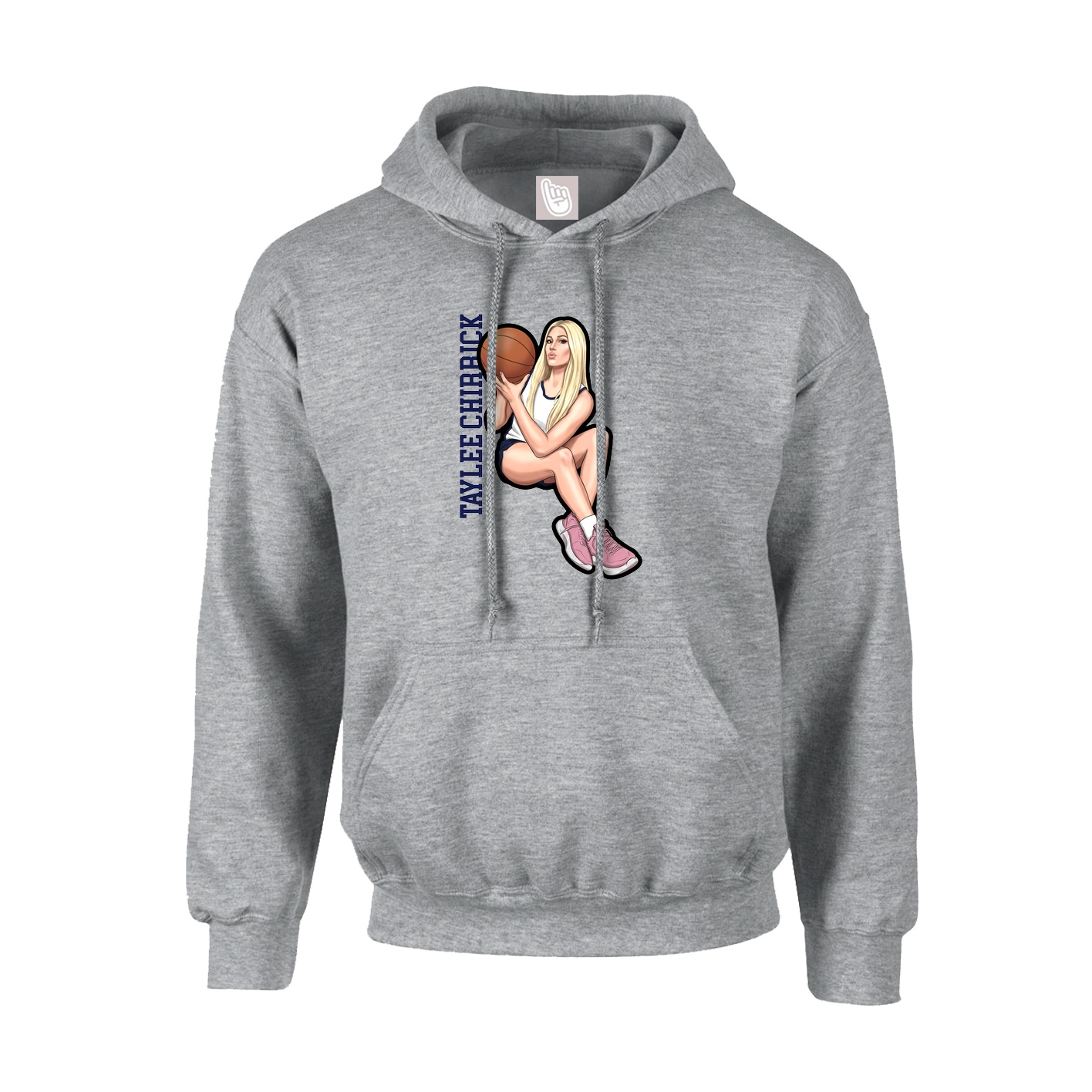 Youth Hoodie — Name Vertical in Grey