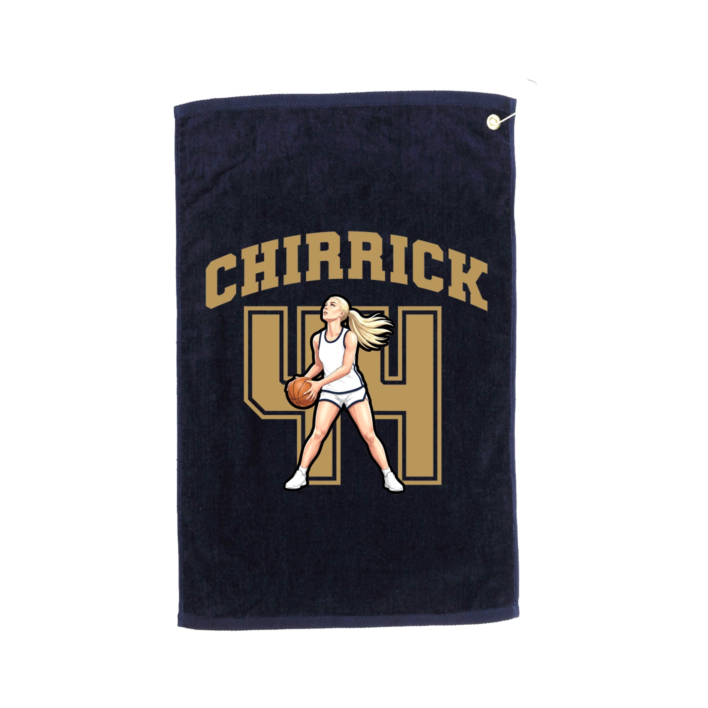Golf Towel — Number in Navy