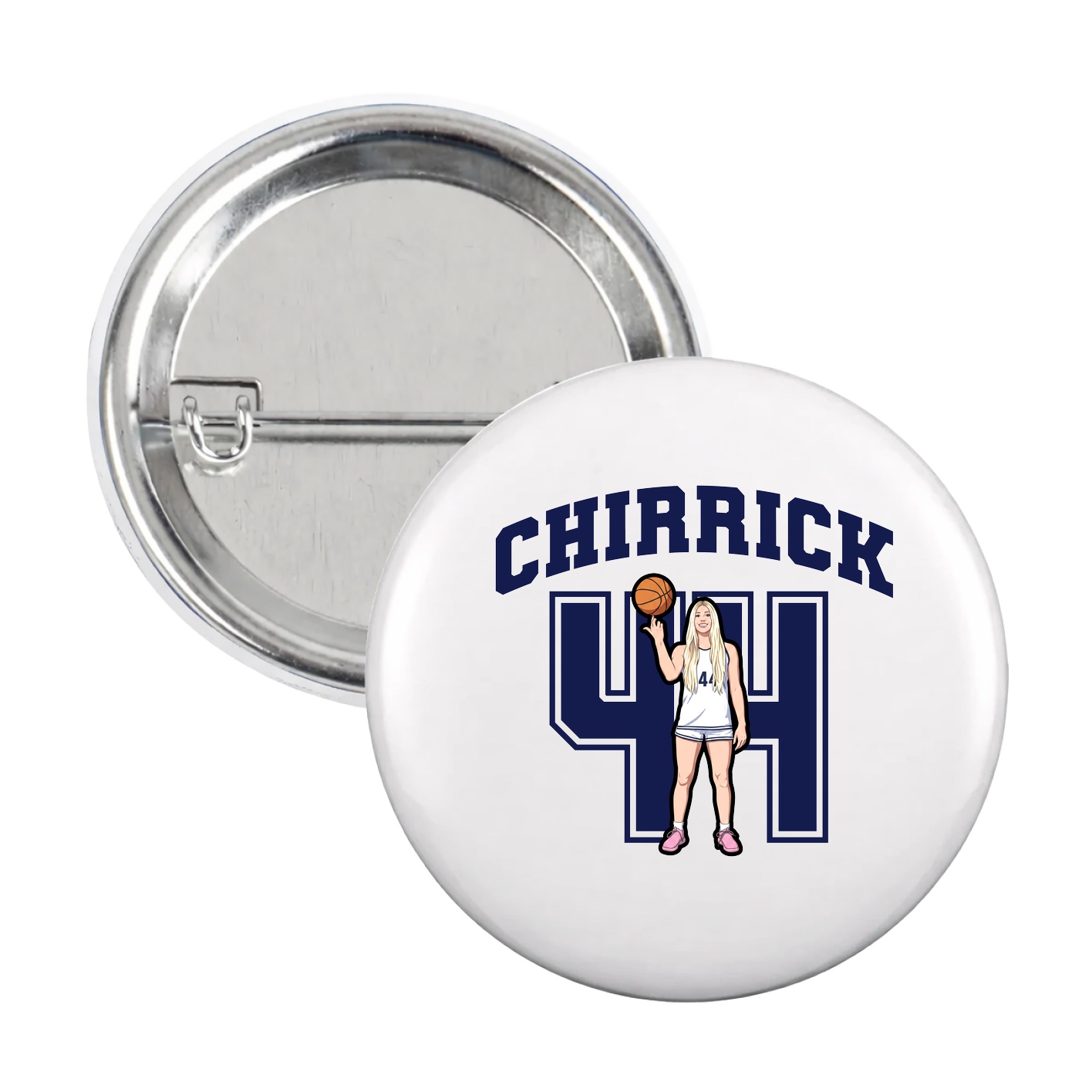 Game Day Button — Number in White