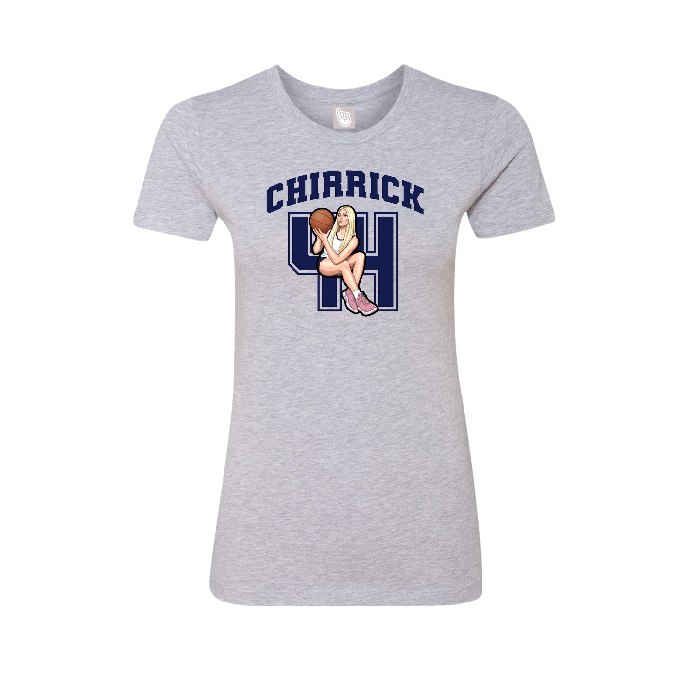 Fitted Women's Tee — Number in Grey