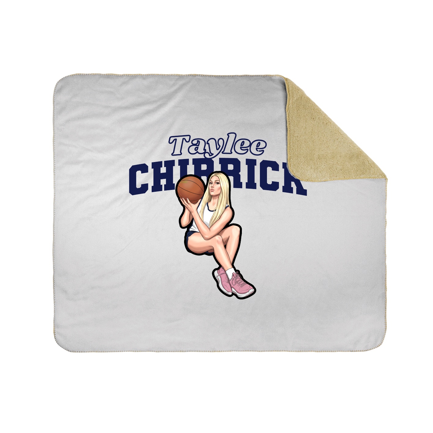 Throw Blanket — Name Arch in White
