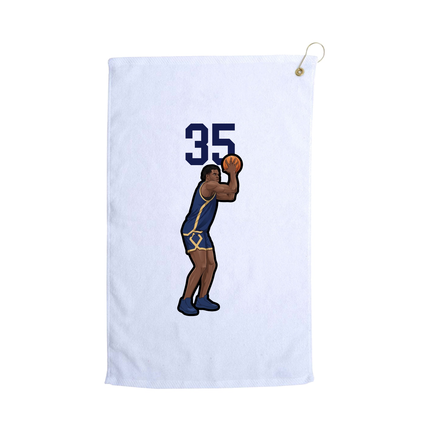 Golf Towel — Number Top in White