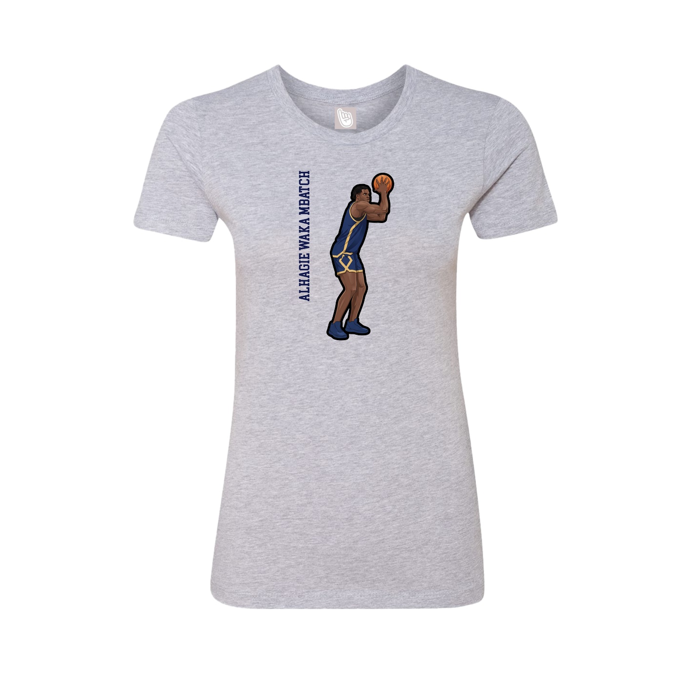 Fitted Women's Tee — Name Vertical in Grey