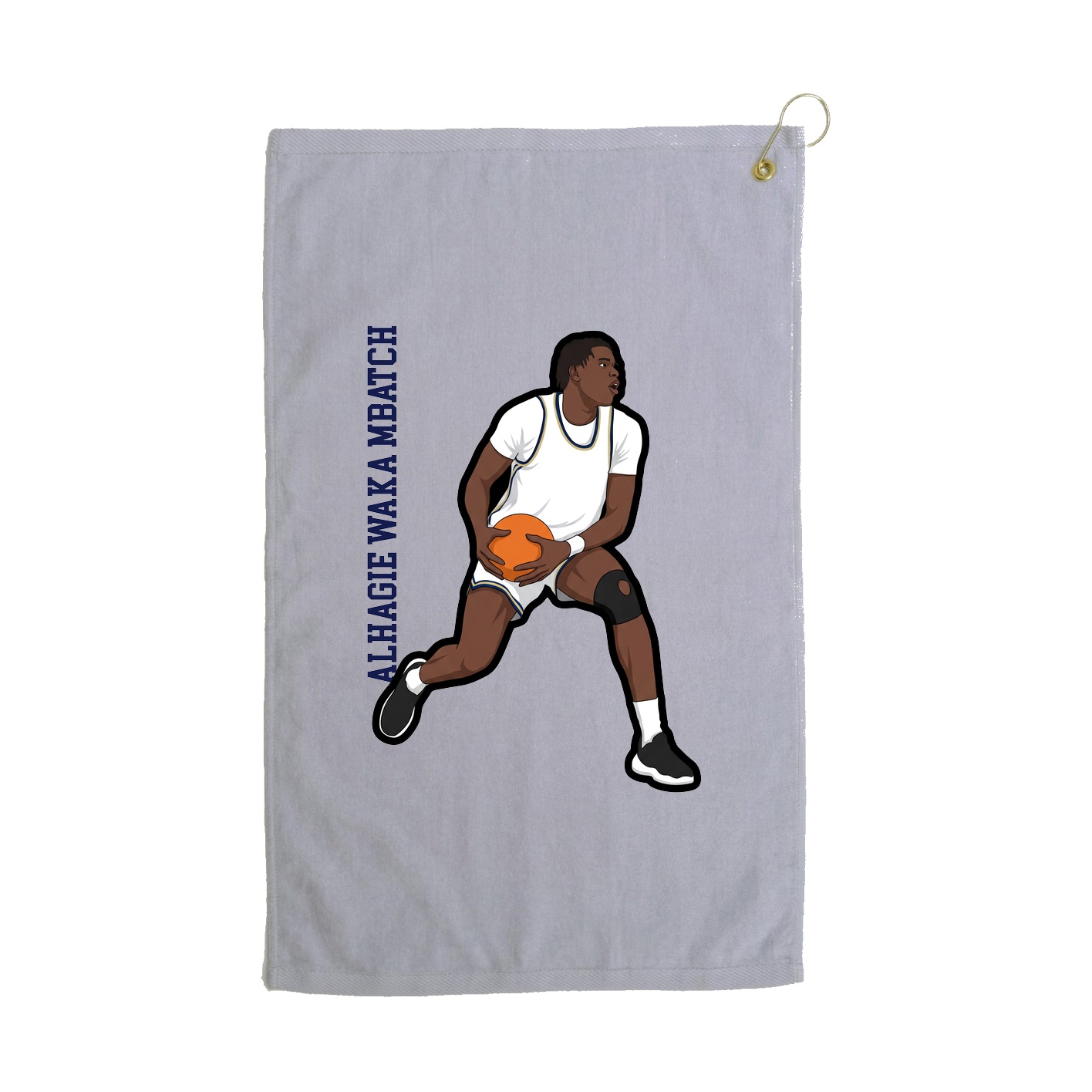Golf Towel — Name Vertical in Grey
