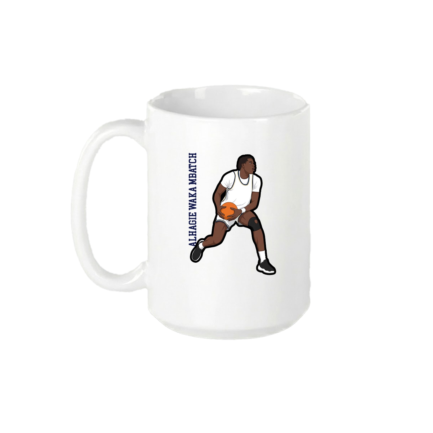 15oz Coffee Mug — Name Vertical in White