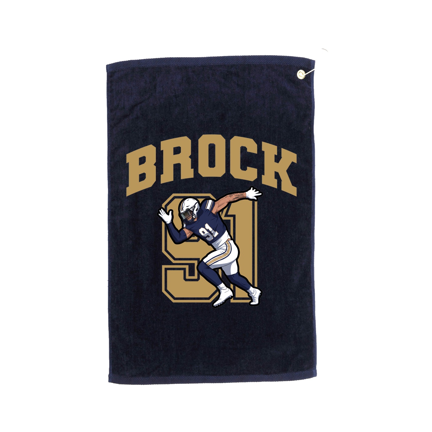 Golf Towel — Number in Navy