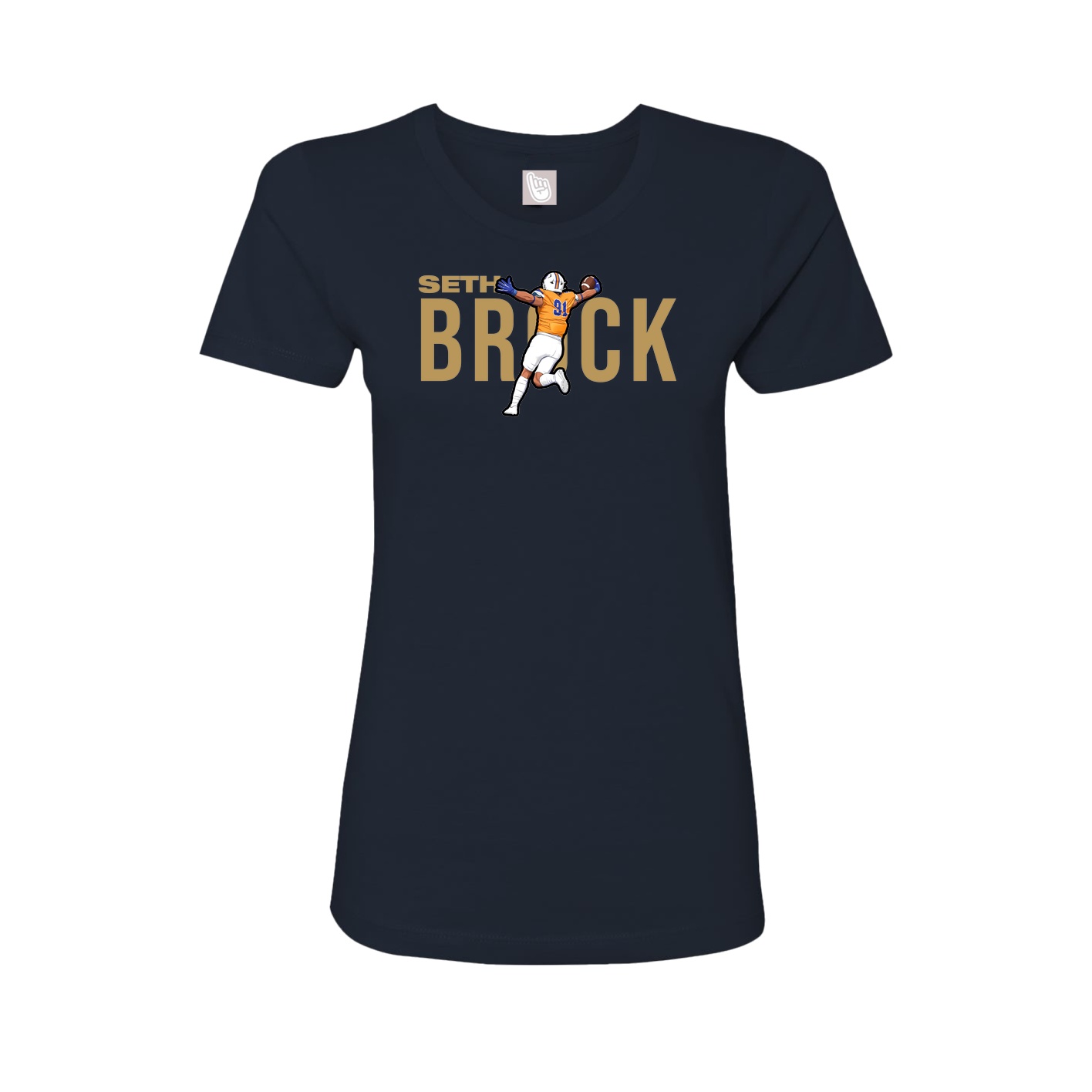 Fitted Women's Tee — Player Name in Navy