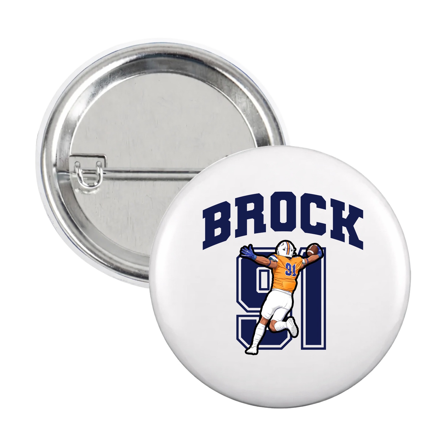 Game Day Button — Number in White