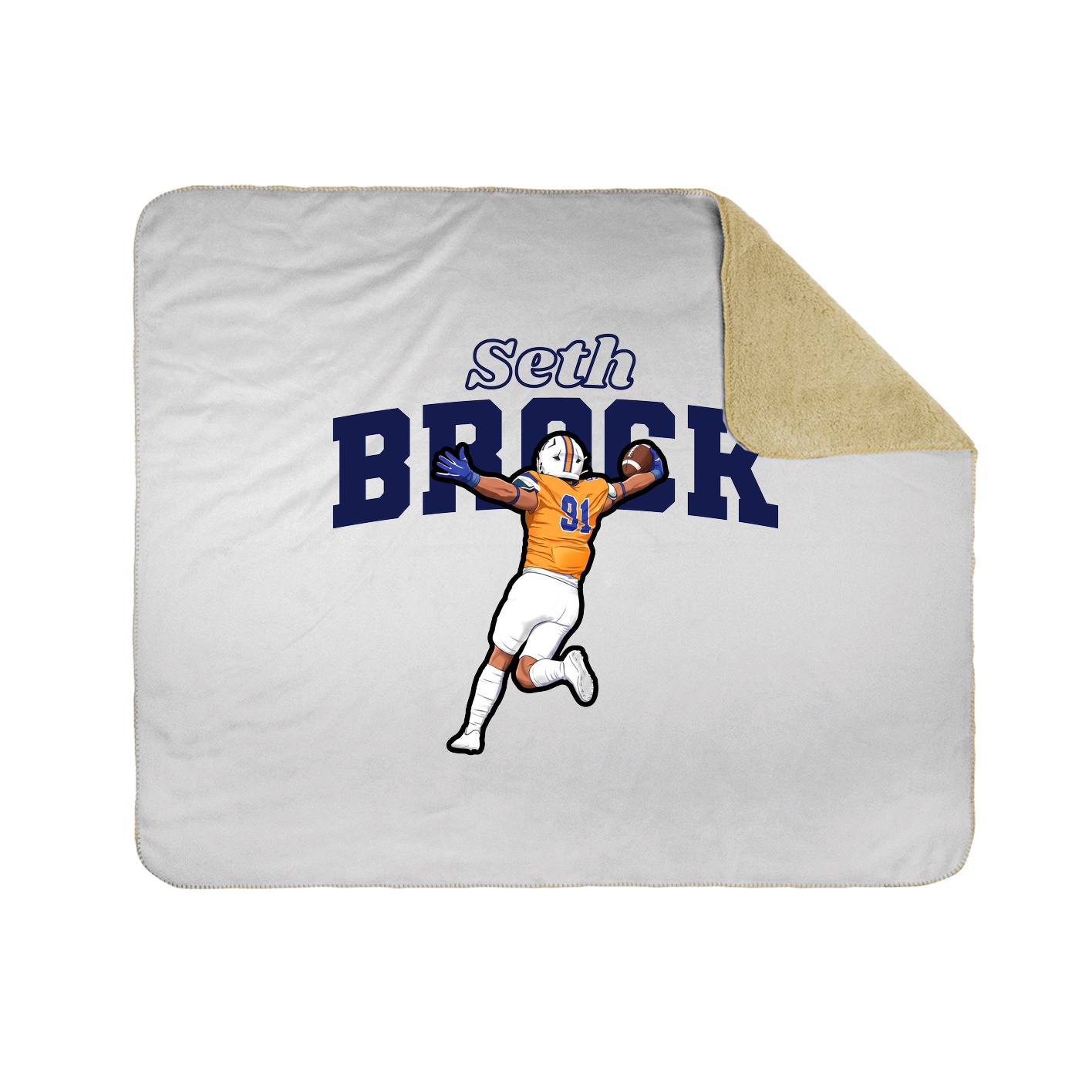 Throw Blanket — Name Arch in White
