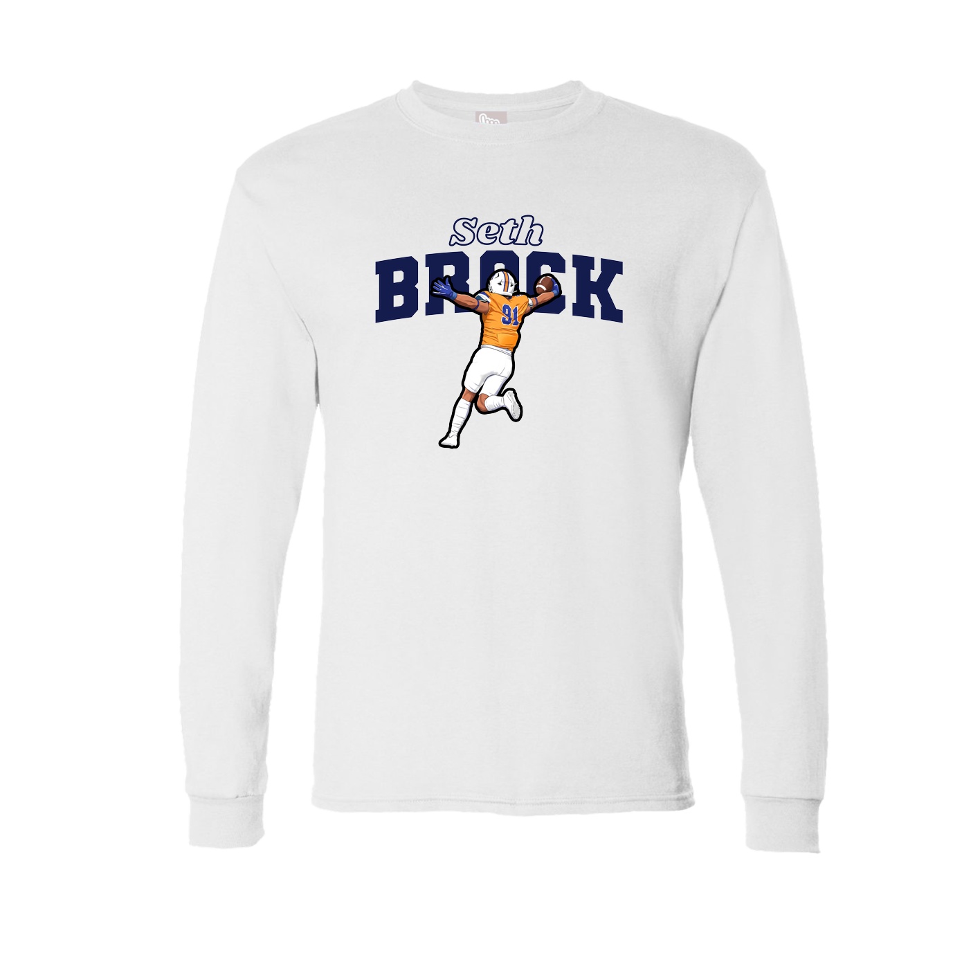 Long Sleeve Tee — Name Arch in White