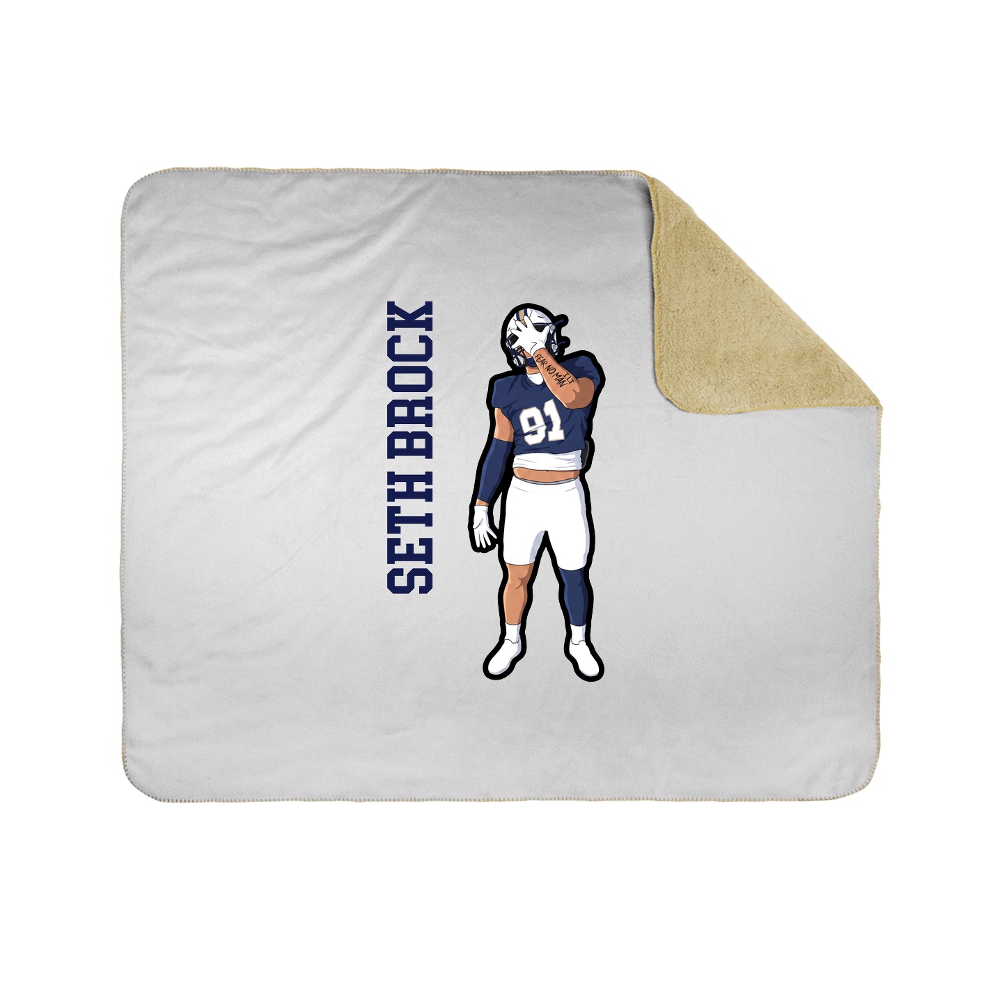 Throw Blanket — Name Vertical in White