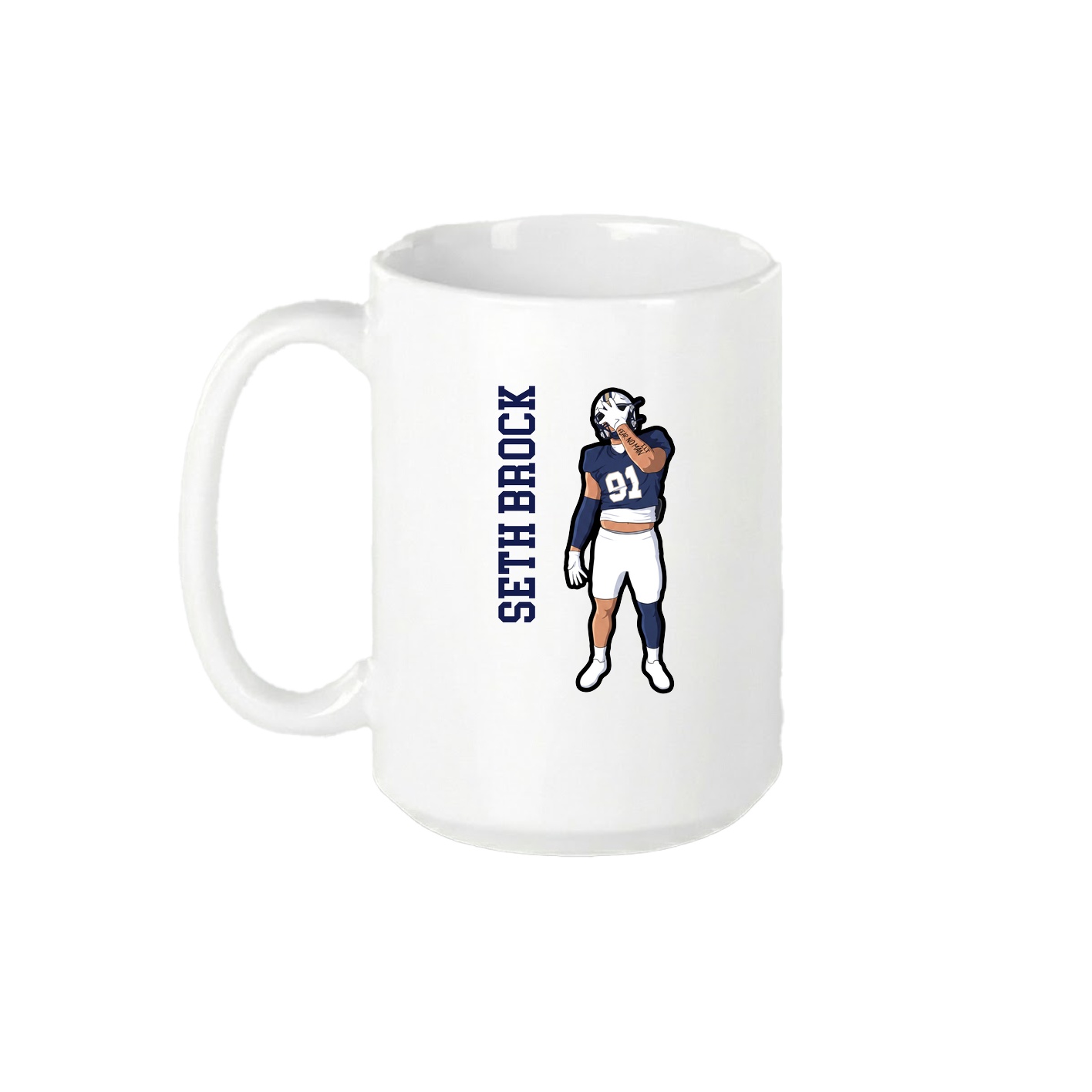 15oz Coffee Mug — Name Vertical in White