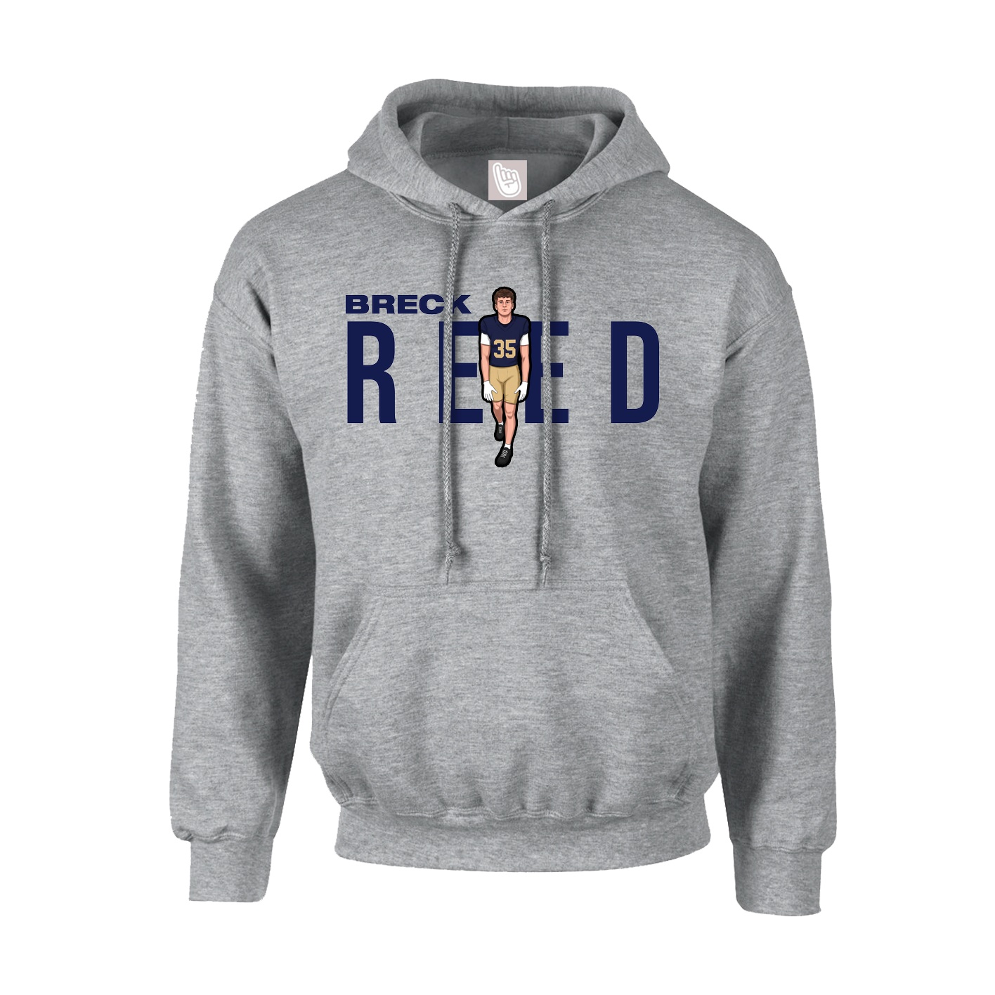 Youth Hoodie — Player Name in Grey