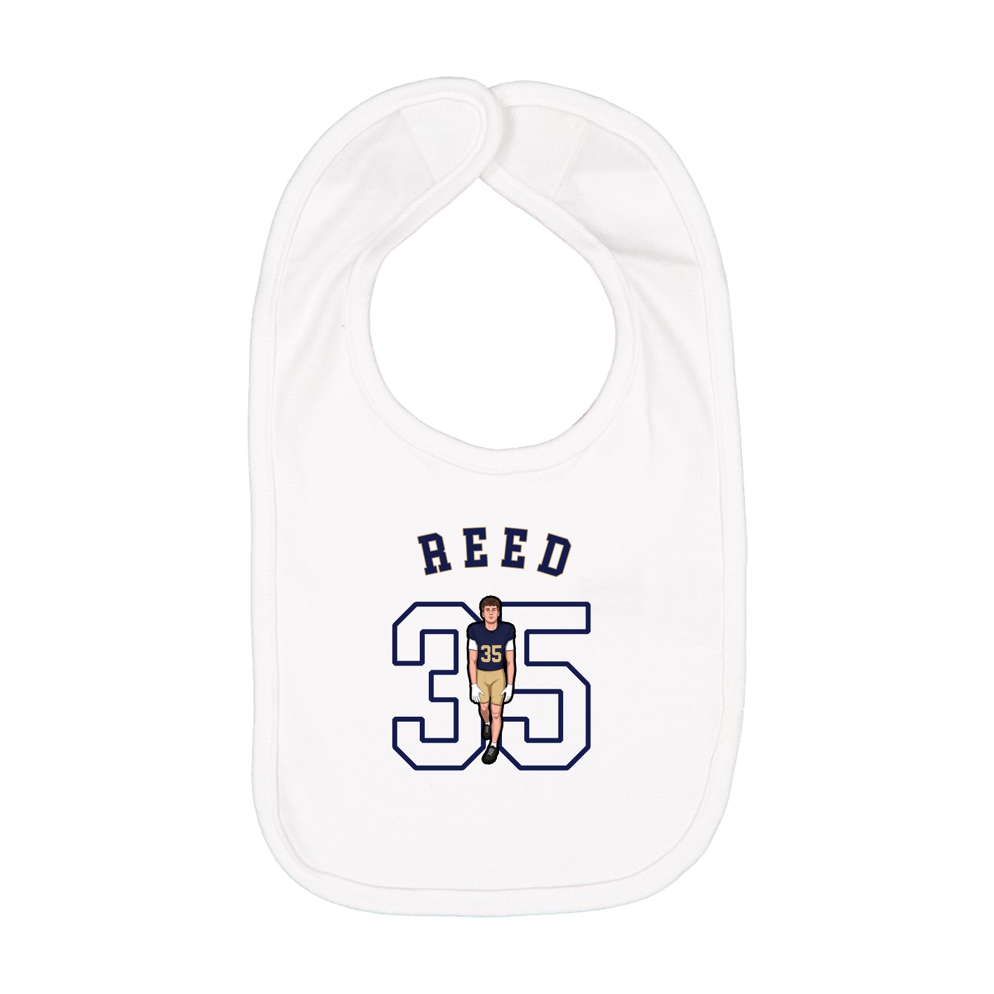 Infant Bib — Shirsey Arch in White