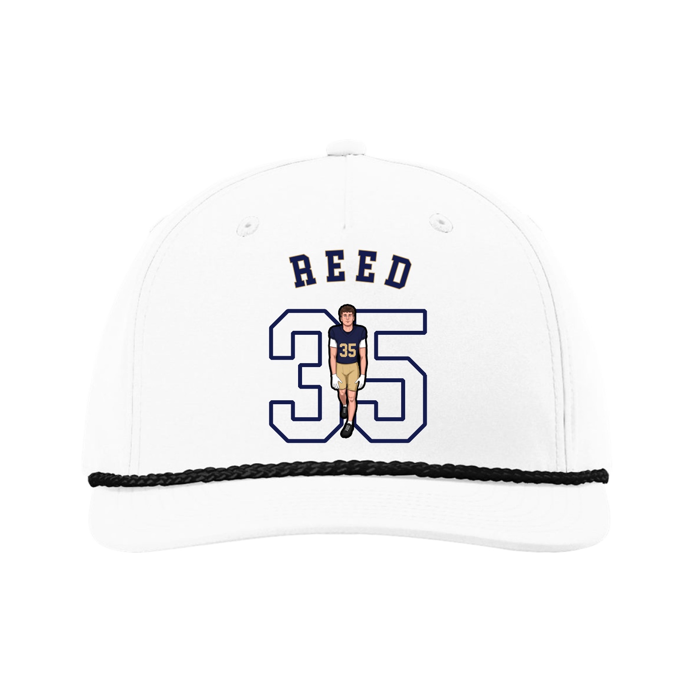Five-Panel Classic Rope Cap — Shirsey Arch in White