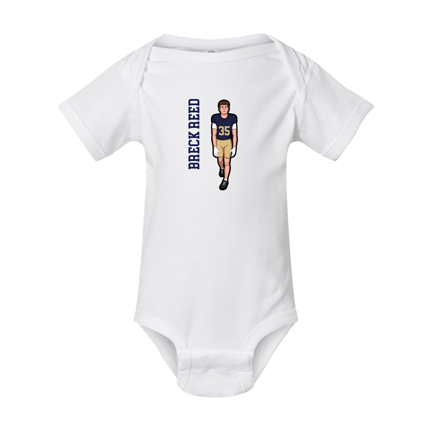 Baby Onesie — Name Vertical in White