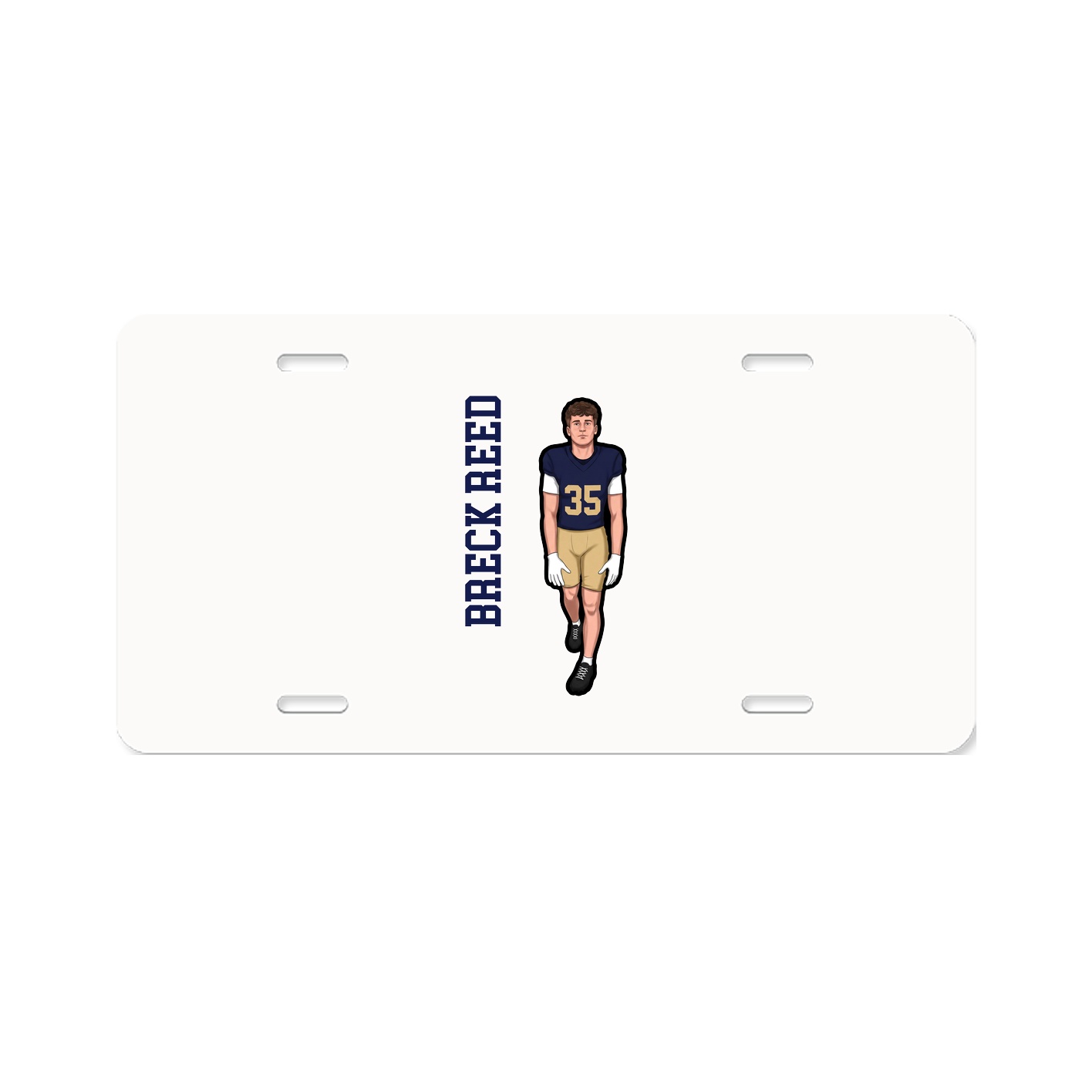 License Plate — Name Vertical in Classic