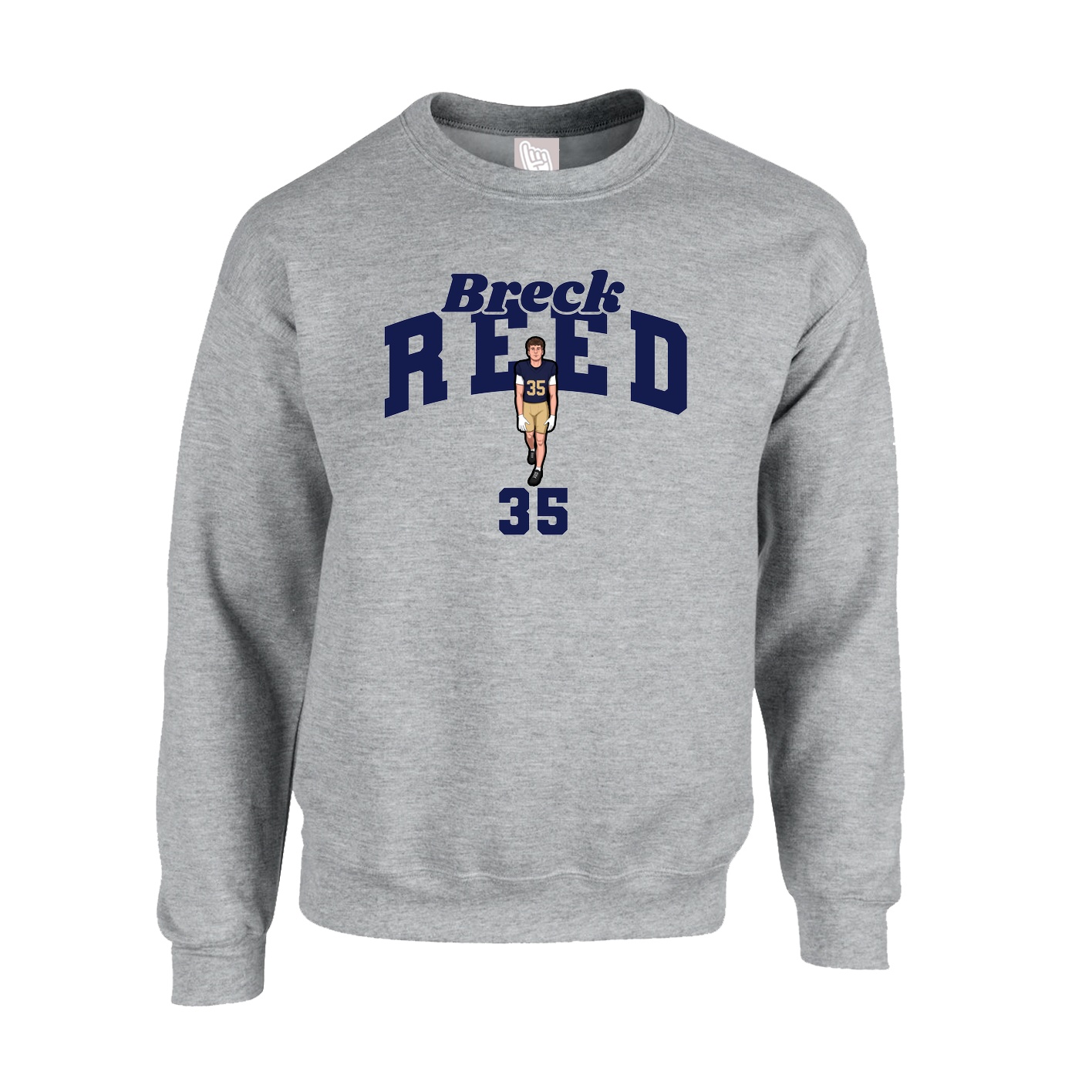Fleece Crew — Signature Arch in Grey