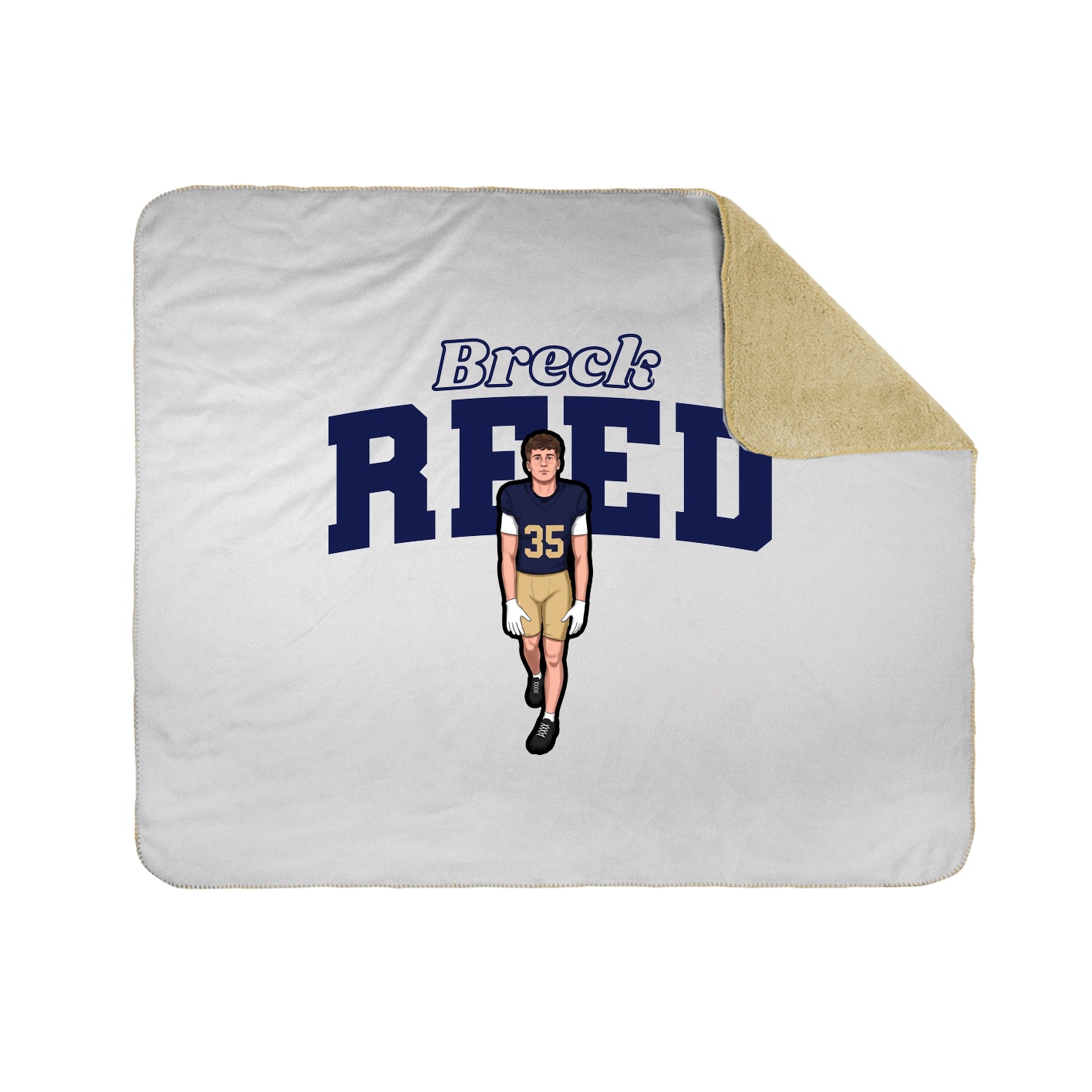 Throw Blanket — Name Arch in White