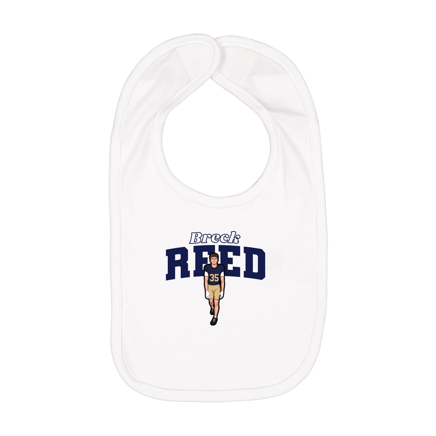 Infant Bib — Name Arch in White