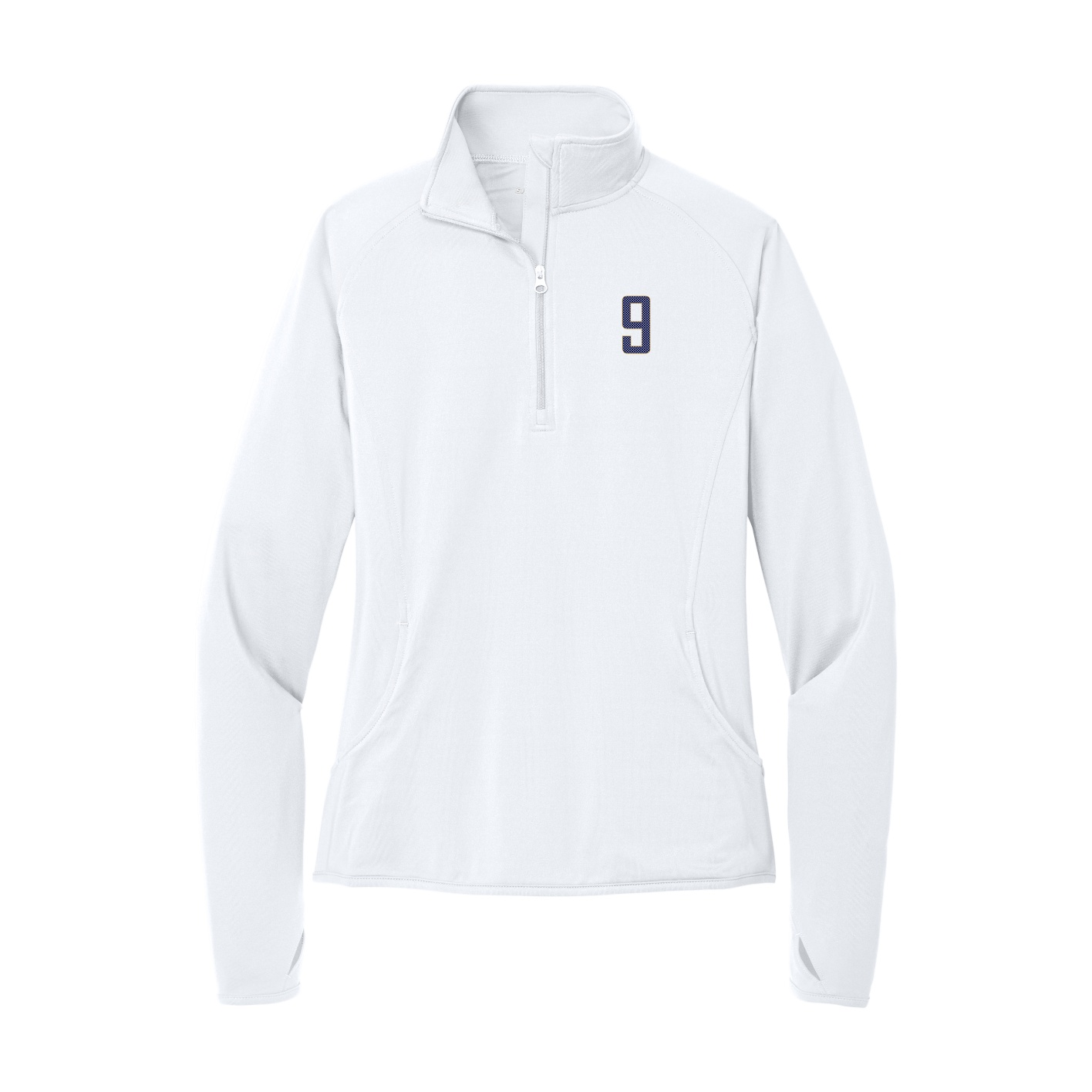 Women's Q-Zip Pullover — Front Shirsy in White