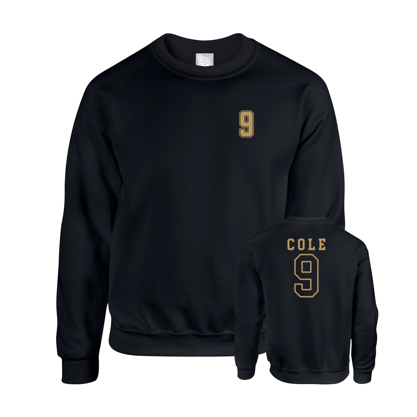 Fleece Crew — Chest Back in Black