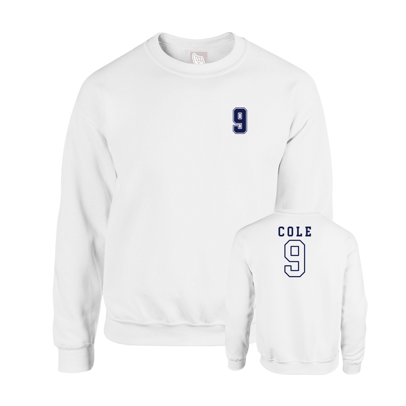 Fleece Crew — Chest Back in White
