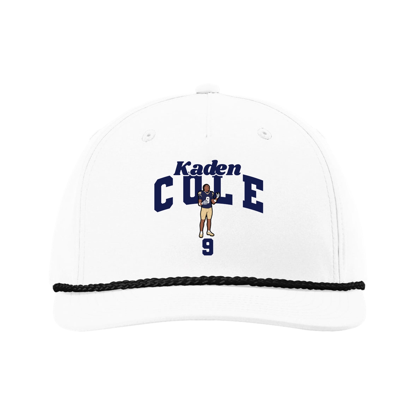 Five-Panel Classic Rope Cap — Signature Arch in White