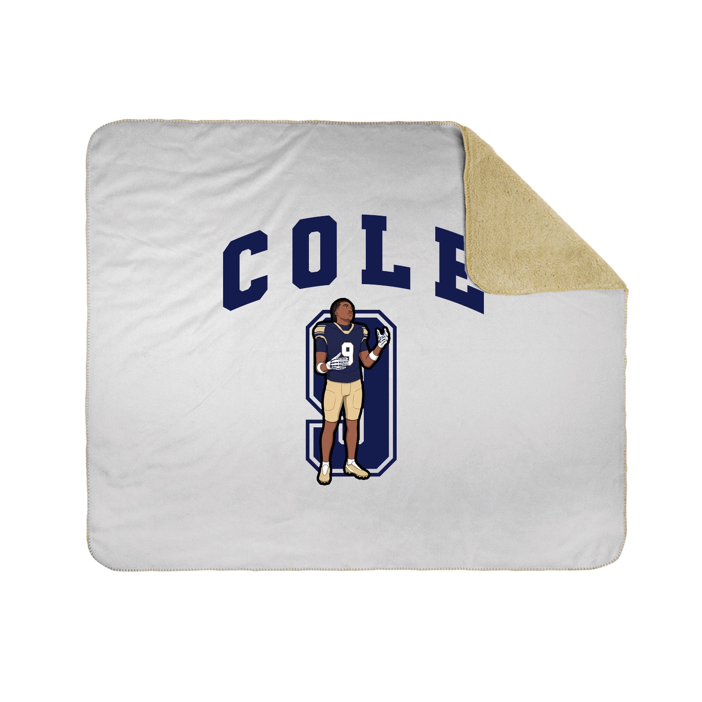 Throw Blanket — Number in White