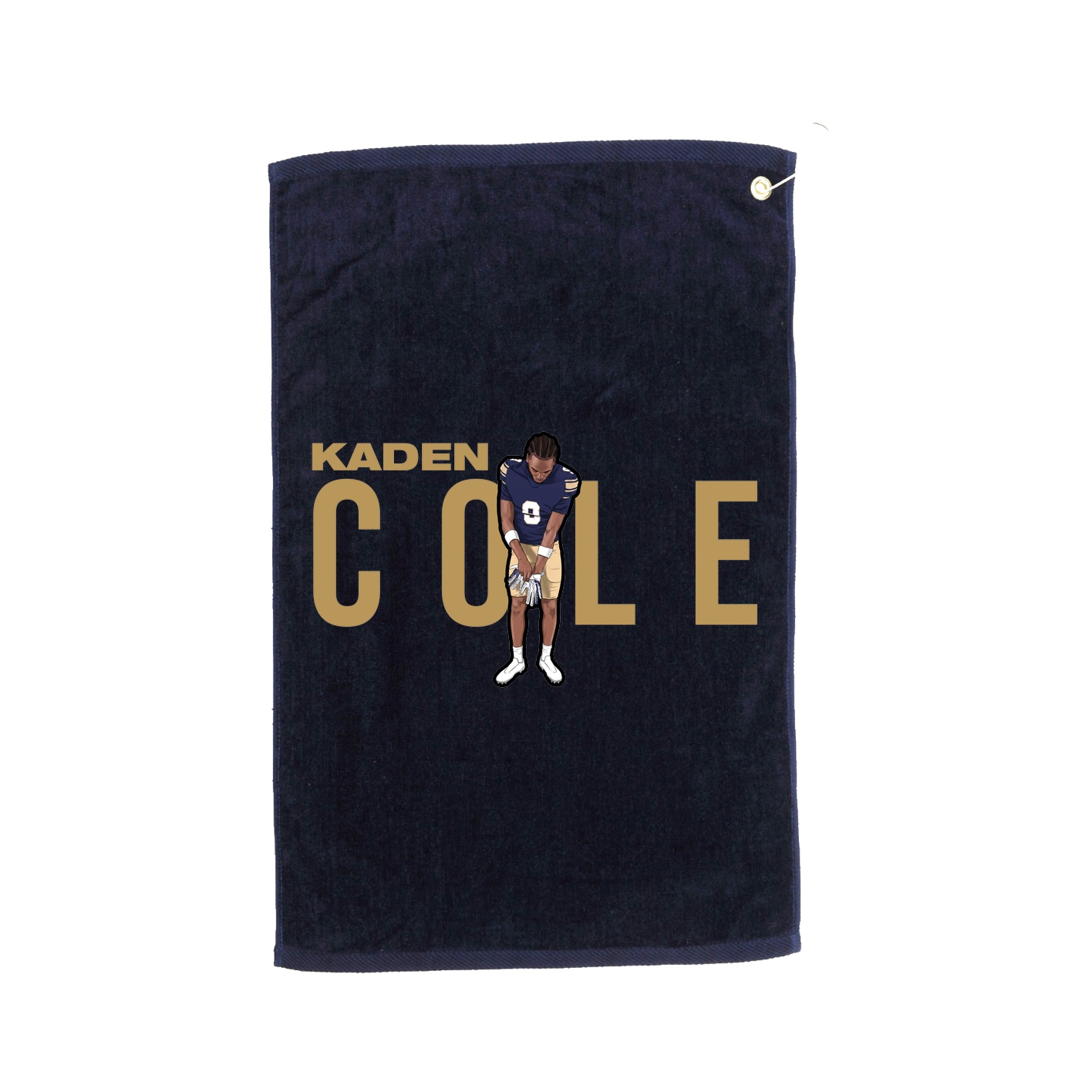 Golf Towel — Player Name in Navy